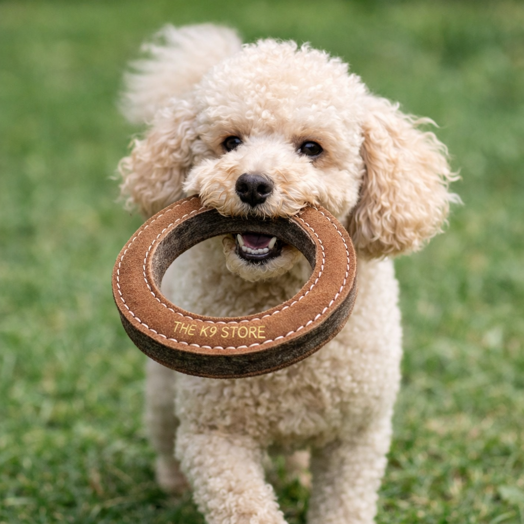 TUFF TOYS by THE K9 STORE, Heavy Duty Chew Toys for Dogs, Natural Leather and Wool, Dental Chew with Cotton Rope, Multiple Shapes and Sizes