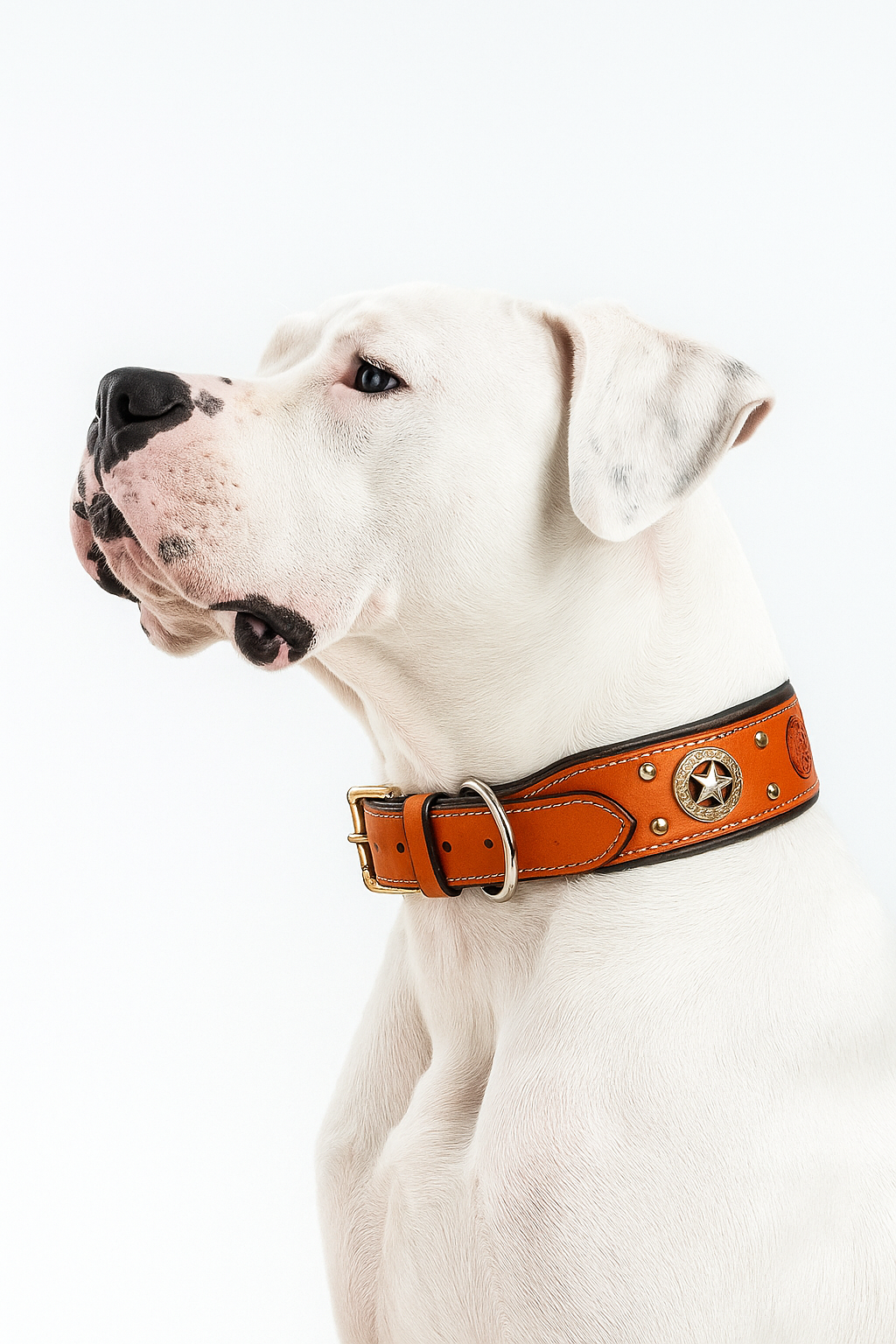 THE K9 STORE Premium Handcrafted Leather Dog Collar with Copper Caps & Padded Cushion – 100% Pure Leather, Brass Hook, Luxury Gift Accessory for Dogs