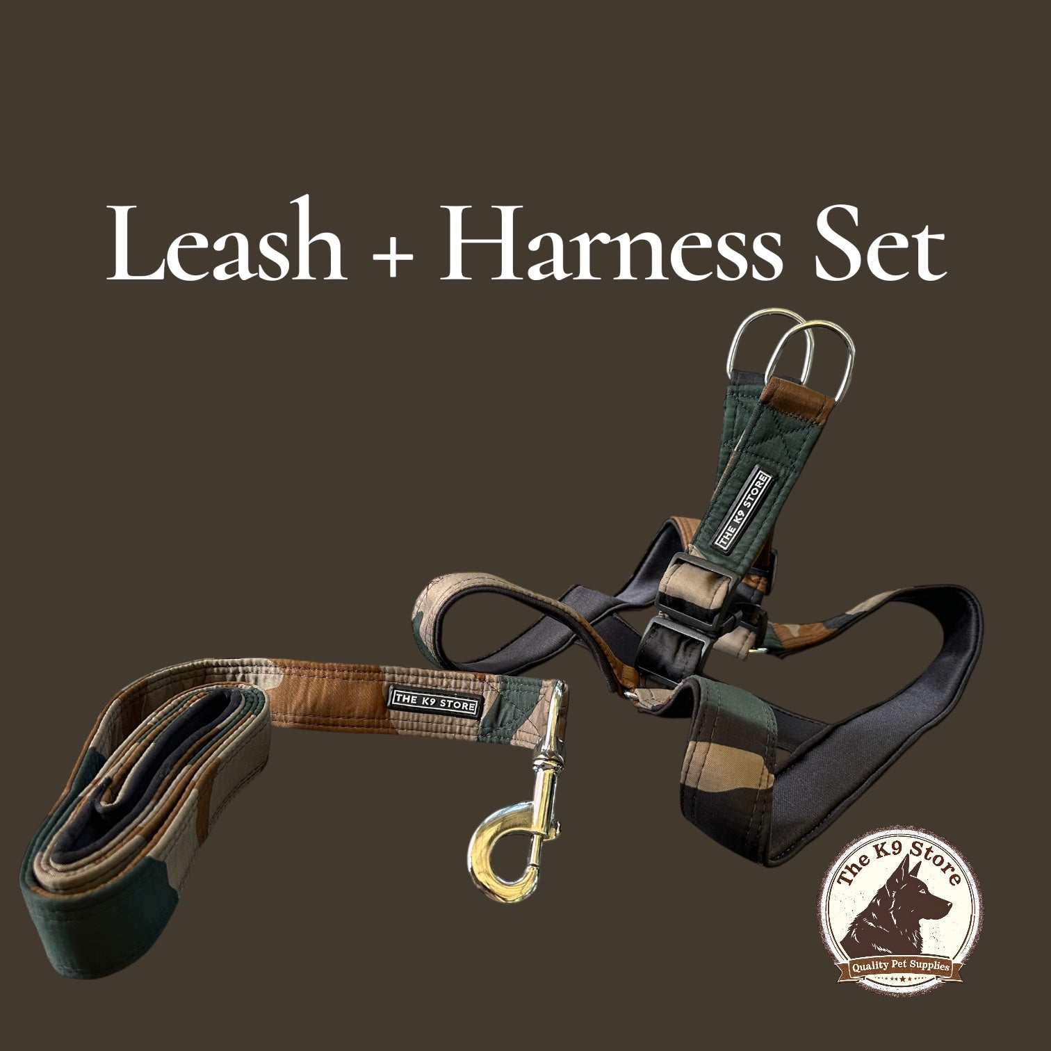 Military Dog Harness Set with Leash – Durable, Adjustable, 4 Sizes – Perfect for Outdoor Adventures