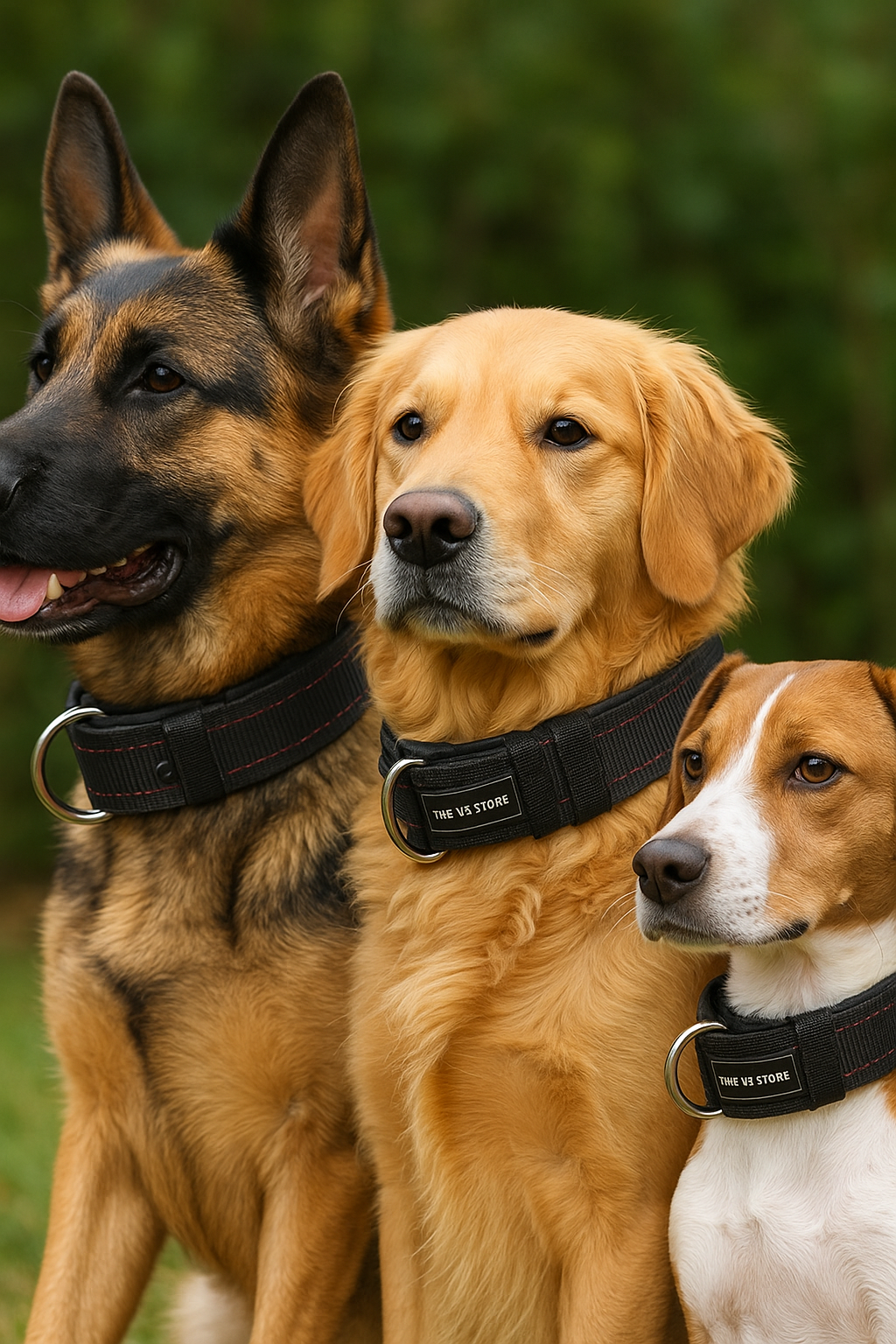 The K9 Store Military Tactical Nylon Dog Collar – Heavy Duty, Adjustable, Cushioned & Durable for Large Breeds