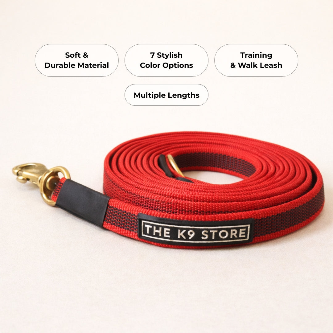 The K9 Store Anti-Slippery Dog Training Leash, Belt for Dogs Walk - World Class Trainers Choice Dog Leash in 5, 10, 15 & 20 Feet Length- Long Leash for Dogs, Dog Leash in 5 Color