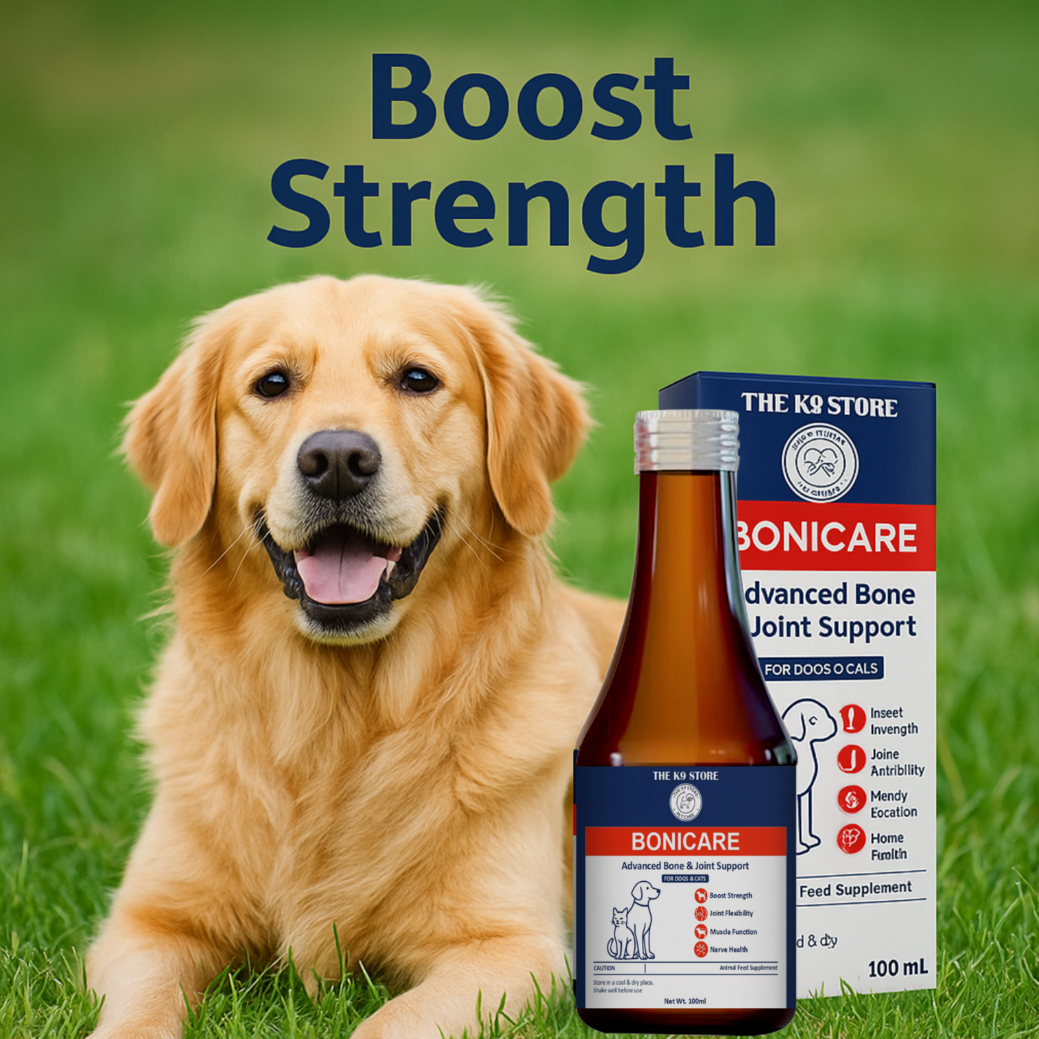 The K9 Store BoniCare For Dogs & Cats - Advanced Bone & Joint Liquid Supplement With High‑Bioavailability Calcium, Manganese & Vitamins for Strong Mobility (100ml,200ml,300ml,400ml,500ml)