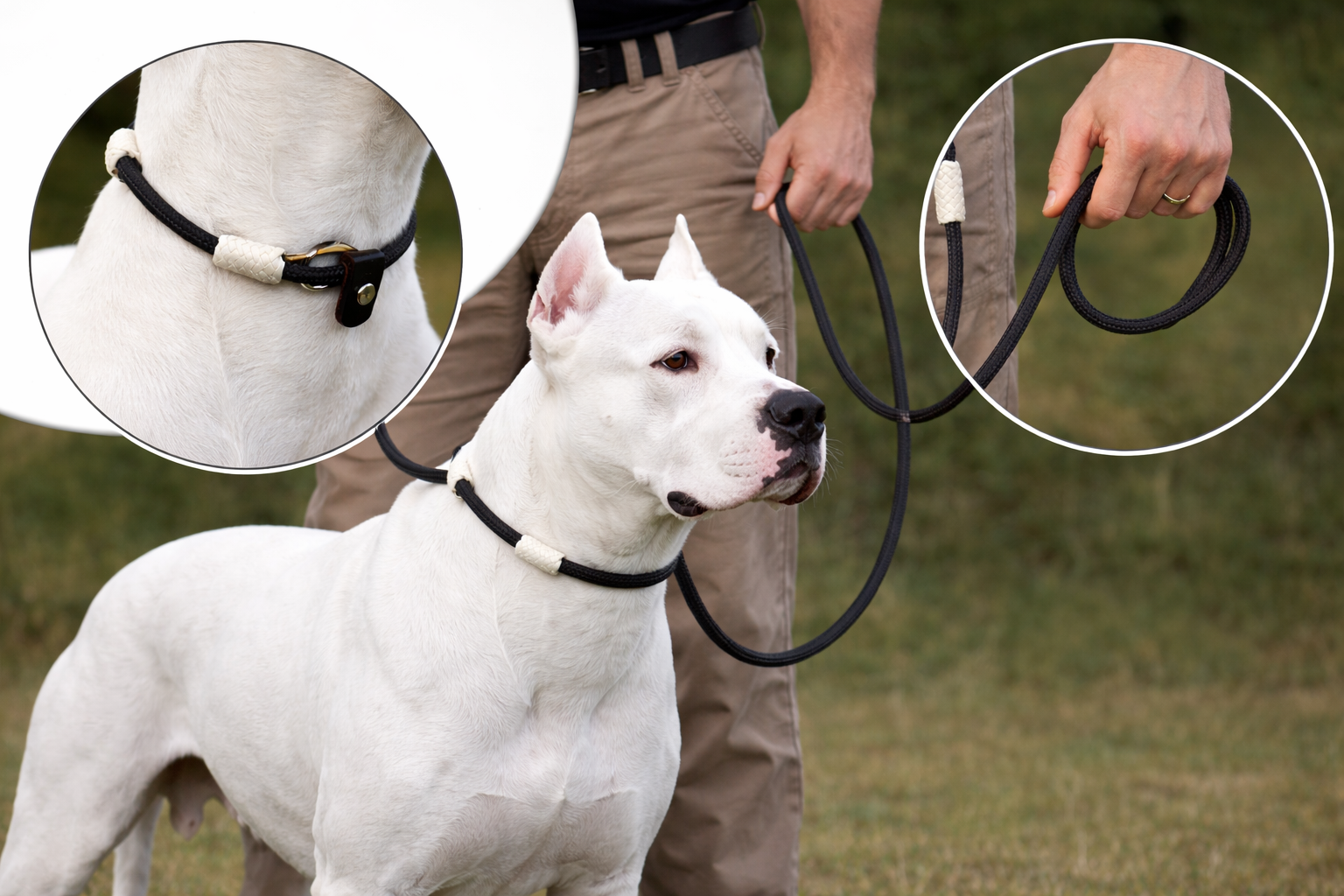 6 Feet Nylon Slip Leash for Dog Training | Leather Stopper & Puff | Puppy & Adult Dogs | Pink, Black & Red | THE K9 STORE