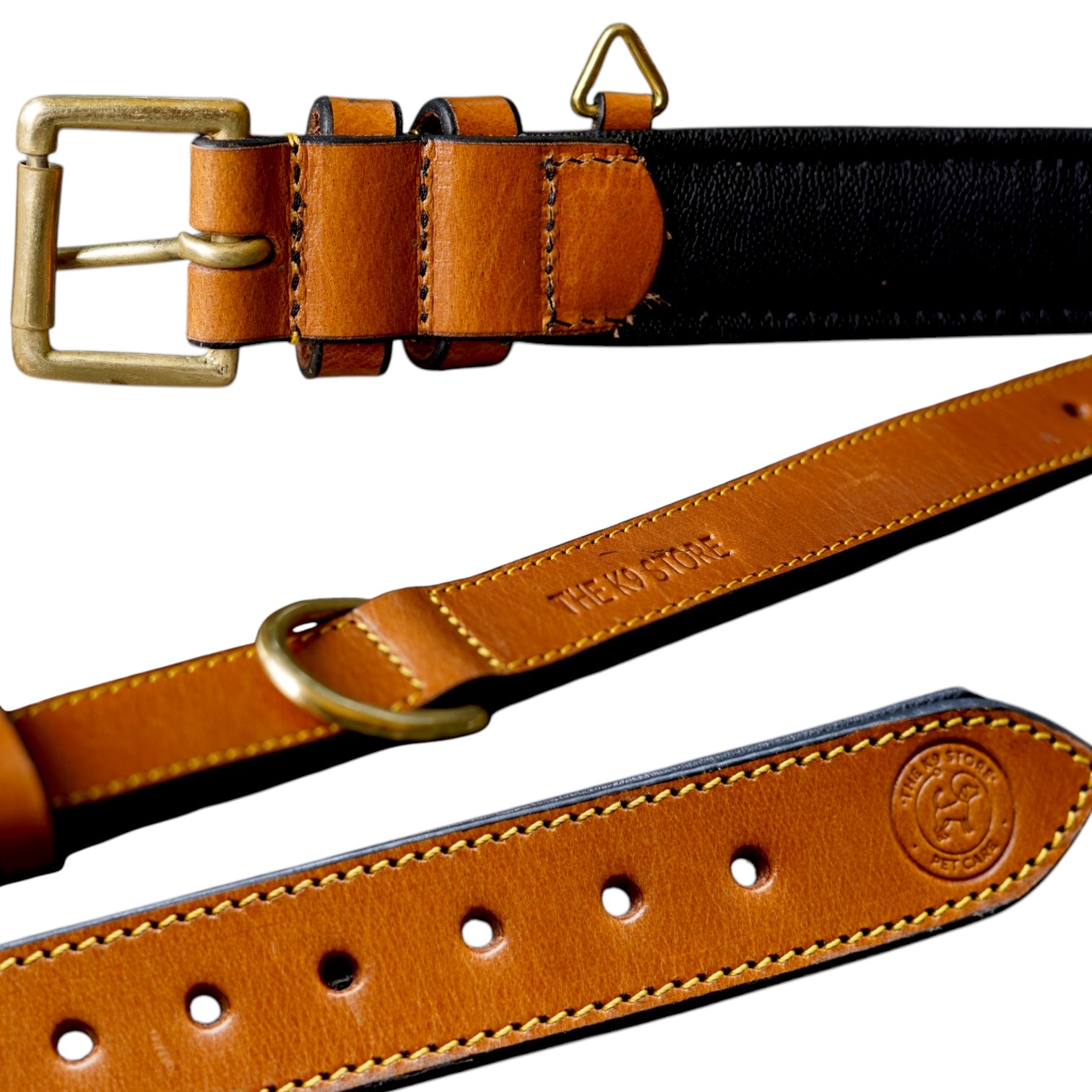 The K9 Store 100% Highgrade Leather Colored Basic Dog Neck Collar (Tan)