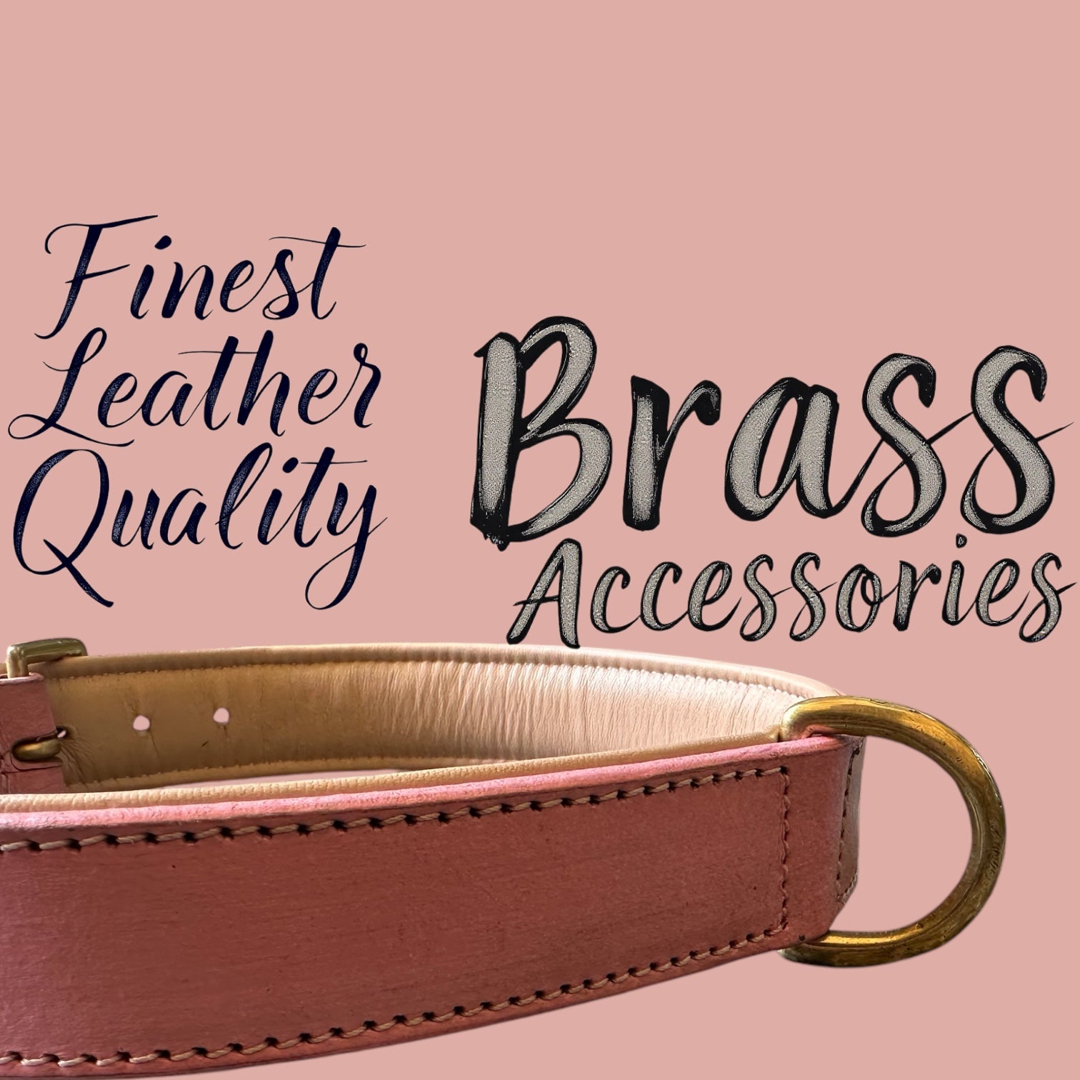 The K9 Store 100% Highgrade Leather Colored Basic Dog Neck Collar (Pink)