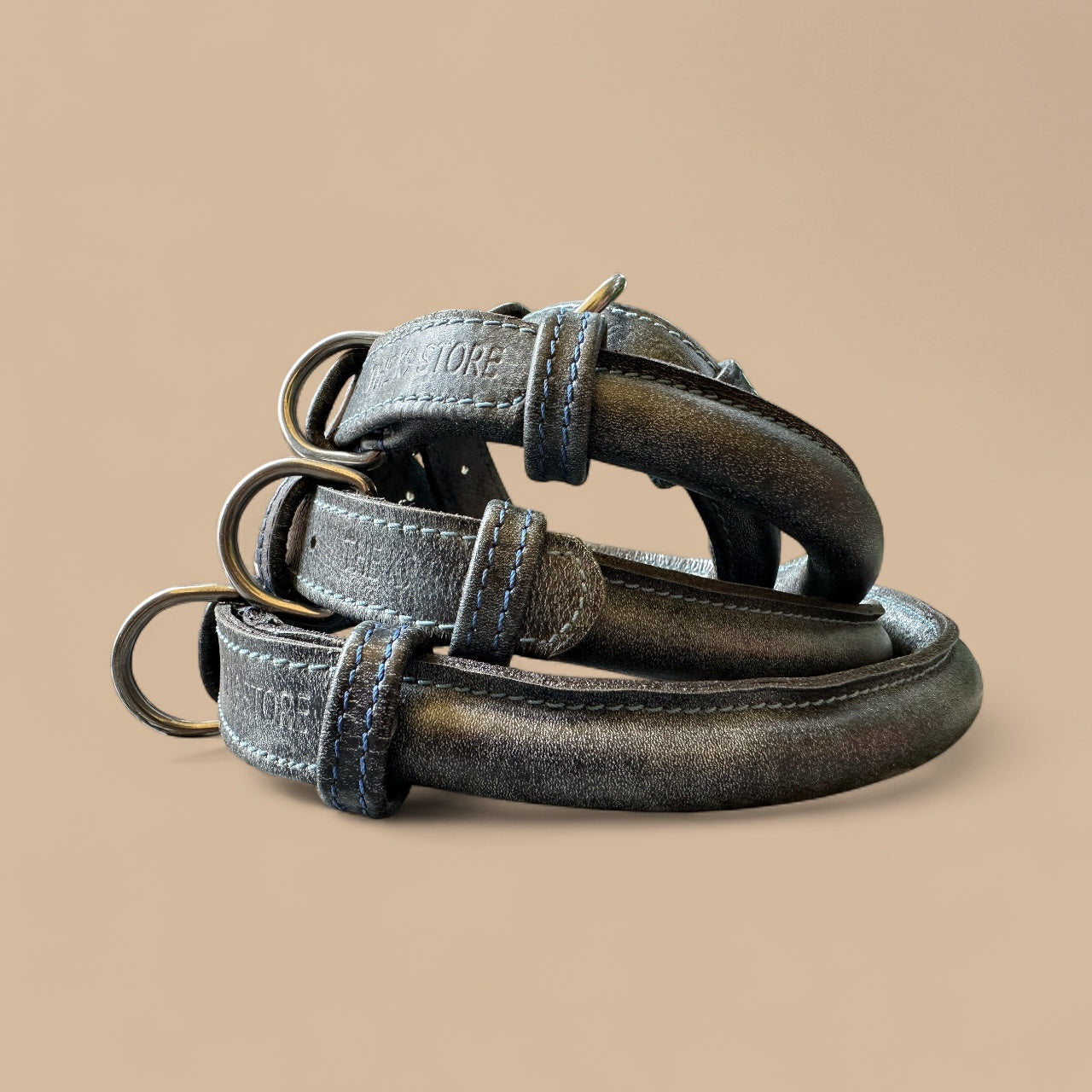 Handmade Rope Design Leather Dog Collar | Heavy Metal Support | Premium K9 Collar (India Only)