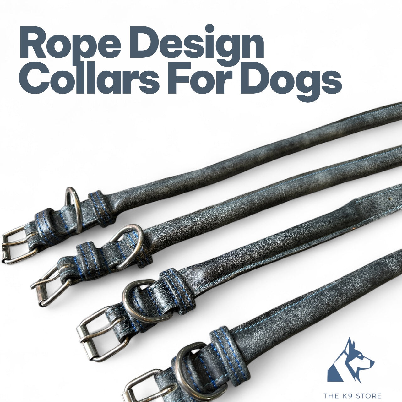 Handmade Rope Design Leather Dog Collar | Heavy Metal Support | Premium K9 Collar (India Only)