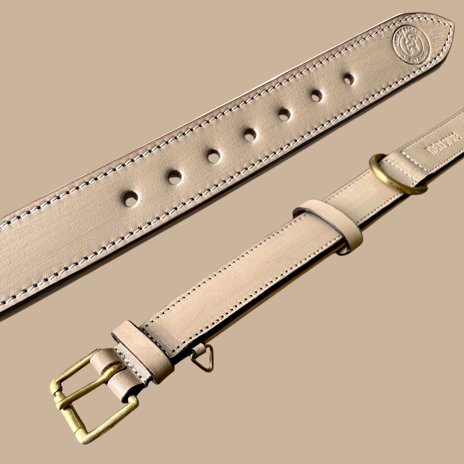 The K9 Store 100% Highgrade Leather Colored Basic Dog Neck Collar (Grey)