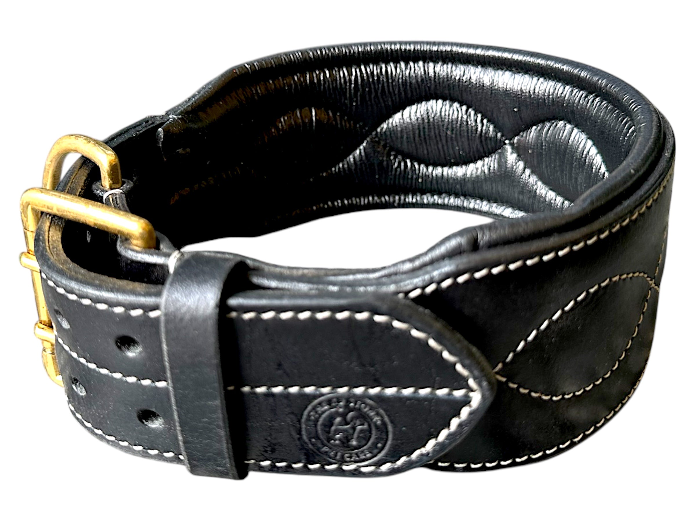 The K9 Store 100% Highgrade Leather Colored Bold & Premium Dog Neck Collar (Black)