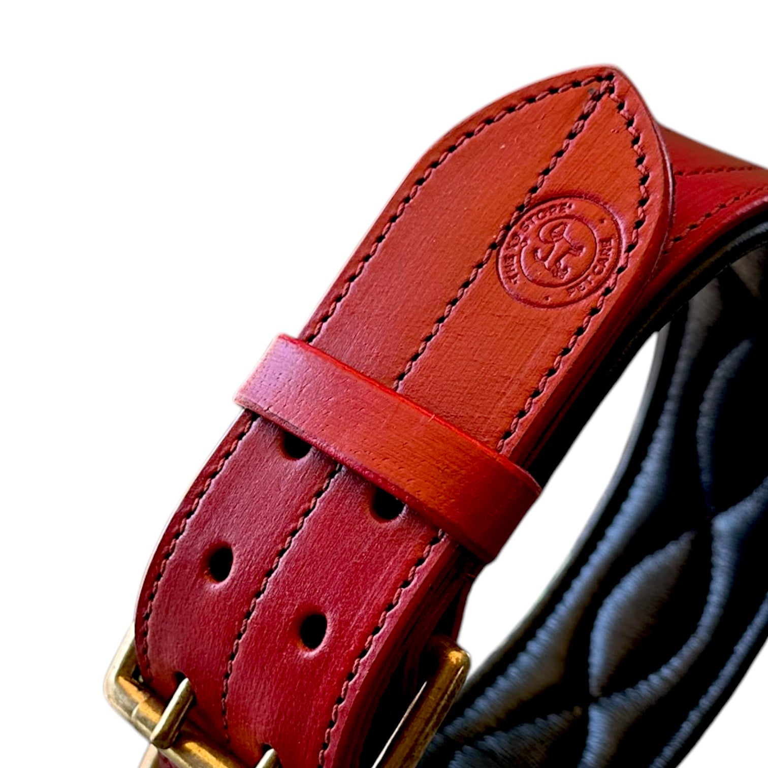 The K9 Store 100% Highgrade Leather Colored Bold & Premium Dog Neck Collar (Dark Red)