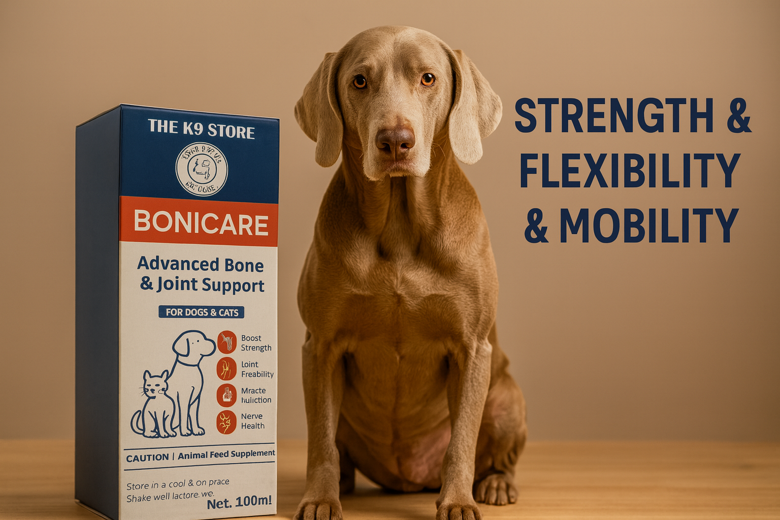 THE K9 STORE Complete Pet Health Combo | Pre & Probiotic for Digestion + Bonicare Bone & Joint Support + Omega 3-6-9 Skin & Coat Supplement | For Dogs & Cats | Boosts Immunity, Bones, Joints & Fur Health