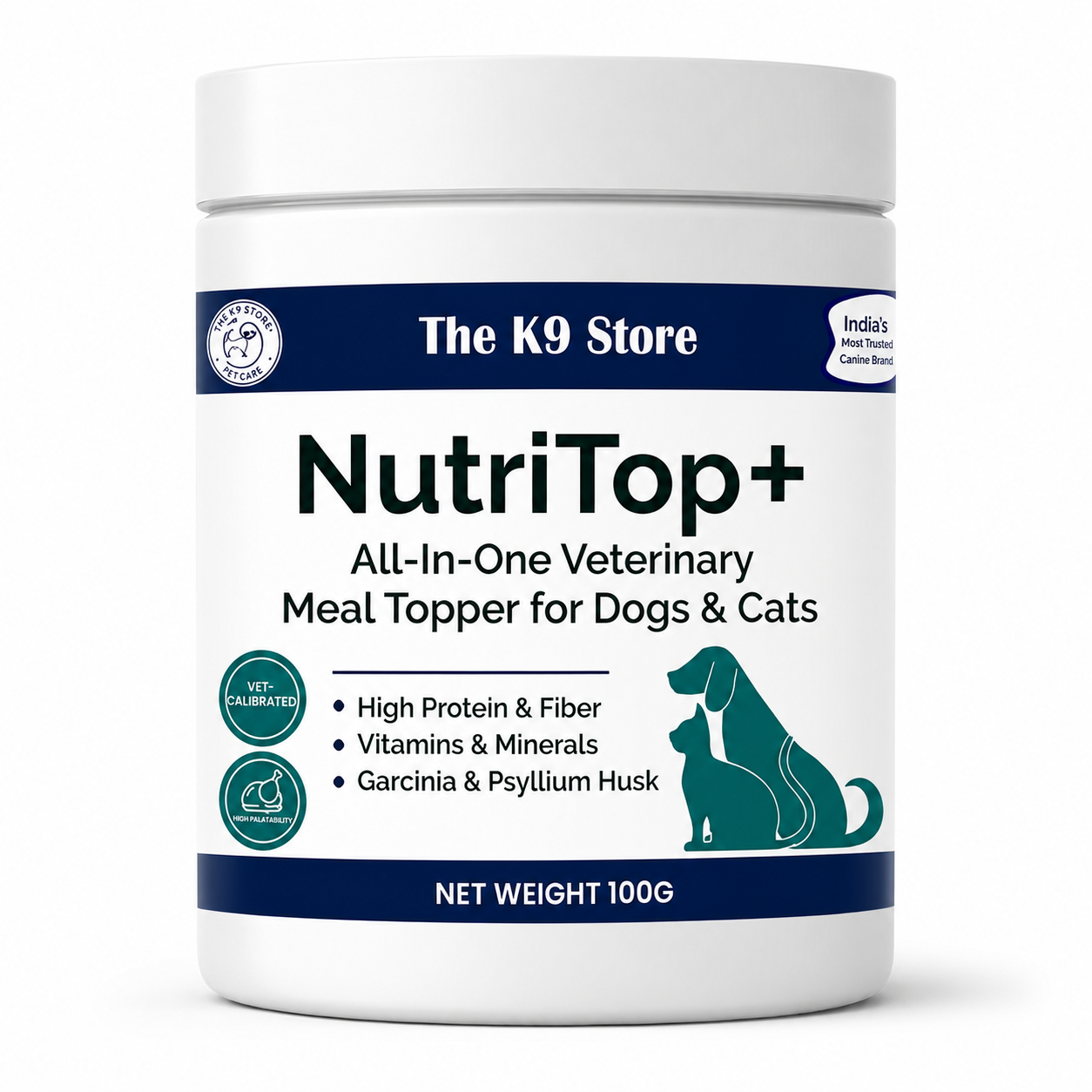 NutriTop+ All-In-One Veterinary Meal Topper for Dogs & Cats | High Protein, Fiber, Vitamins & Digestive Support - 100 G