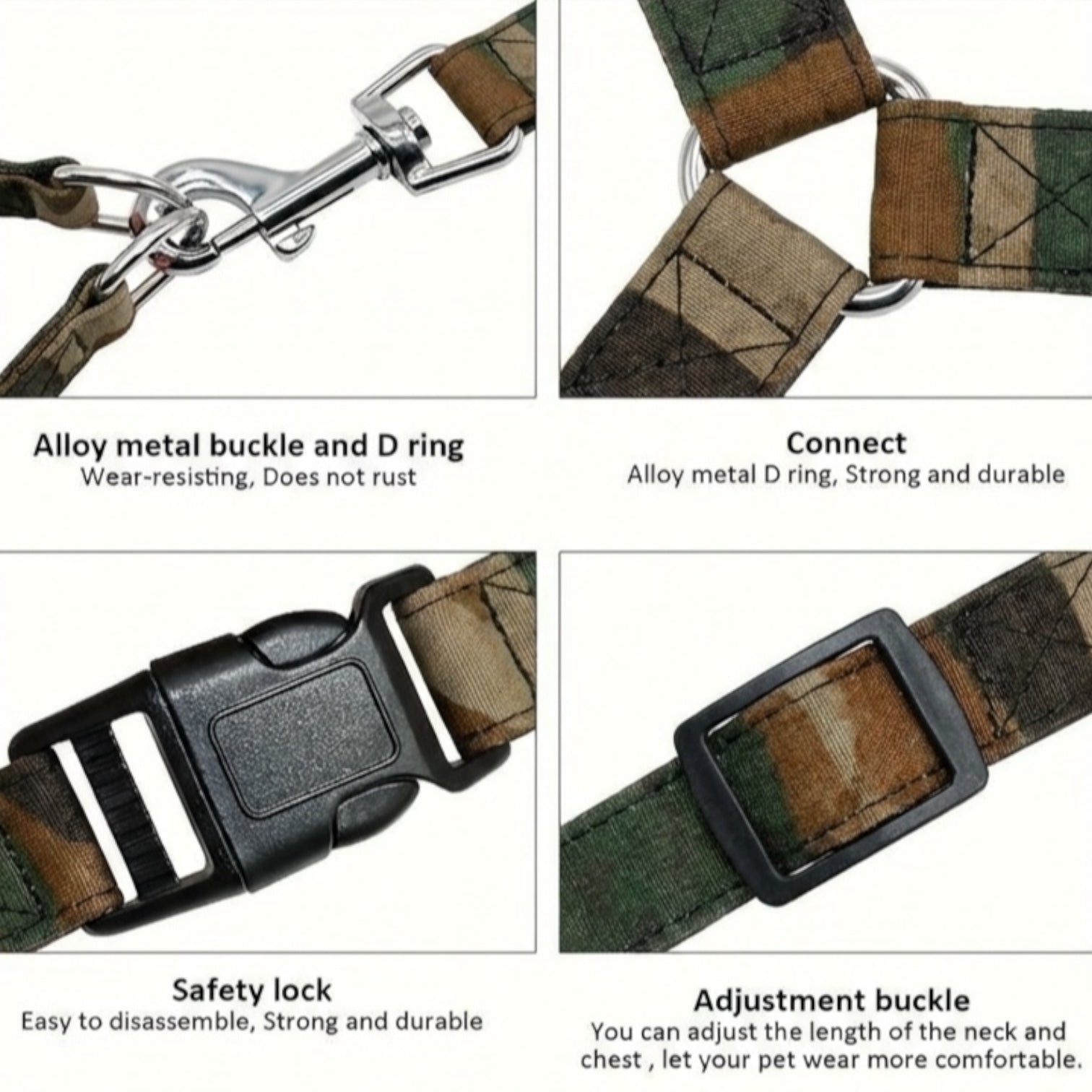 The K9 Store Camo Dog Harness & Leash Set (No-Pull, Heavy Duty) – Small / Medium / Large / XL