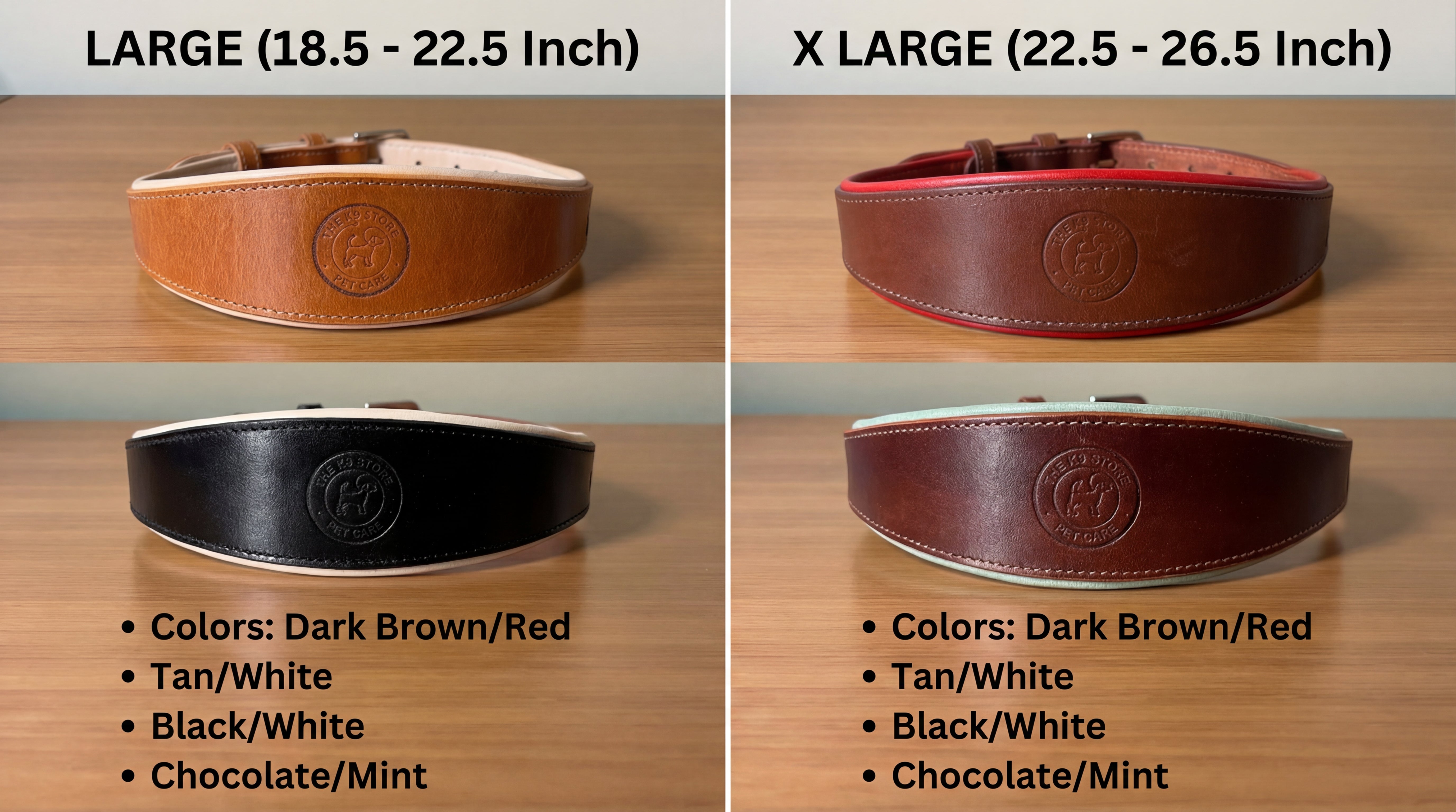 Premium Genuine Leather Dog Collar with Cushion Padding | Heavy-Duty Brass Hardware | Large & X-Large | The K9 Store – Hound Collection