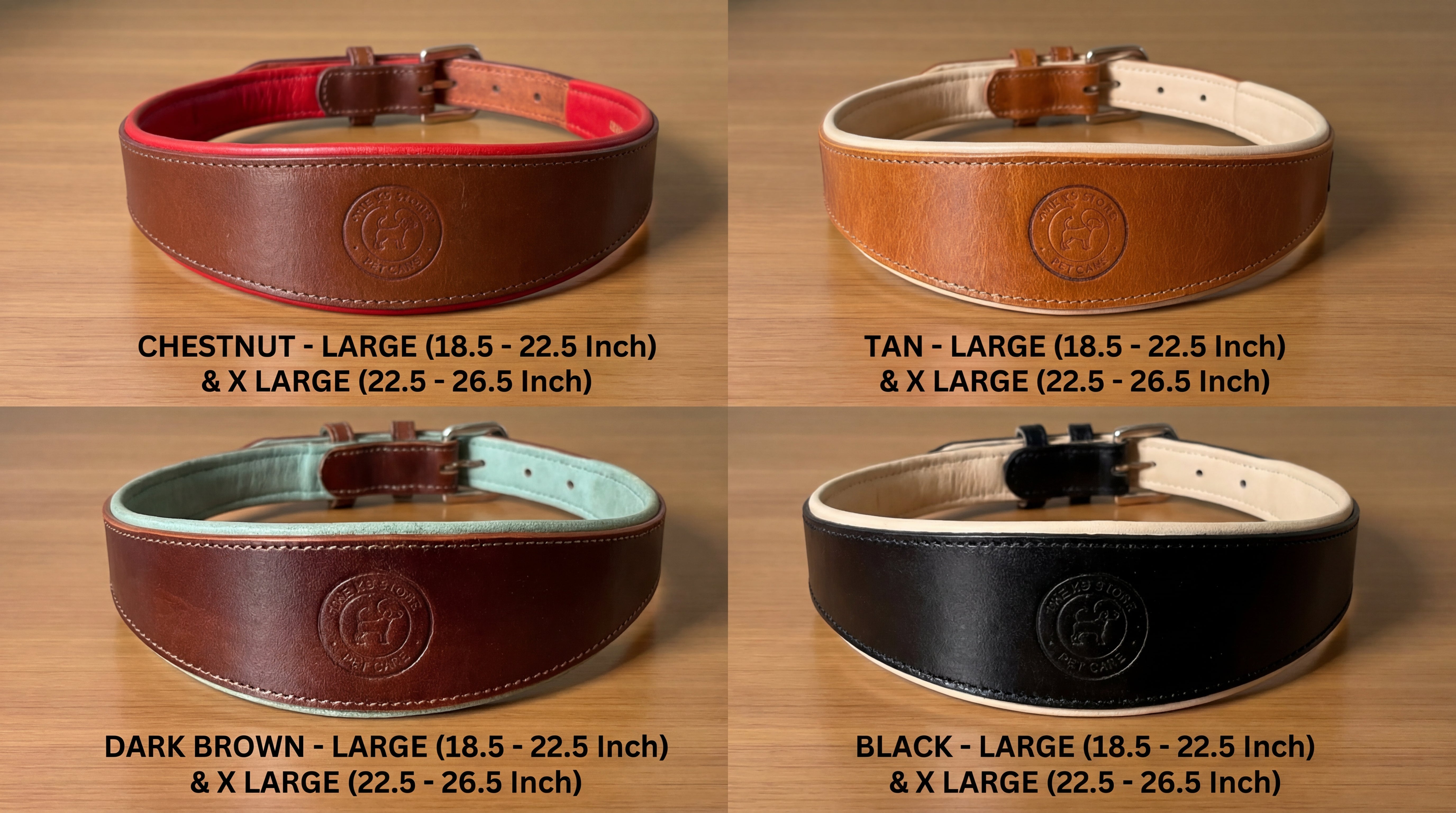 Premium Genuine Leather Dog Collar with Cushion Padding | Heavy-Duty Brass Hardware | Large & X-Large | The K9 Store – Hound Collection