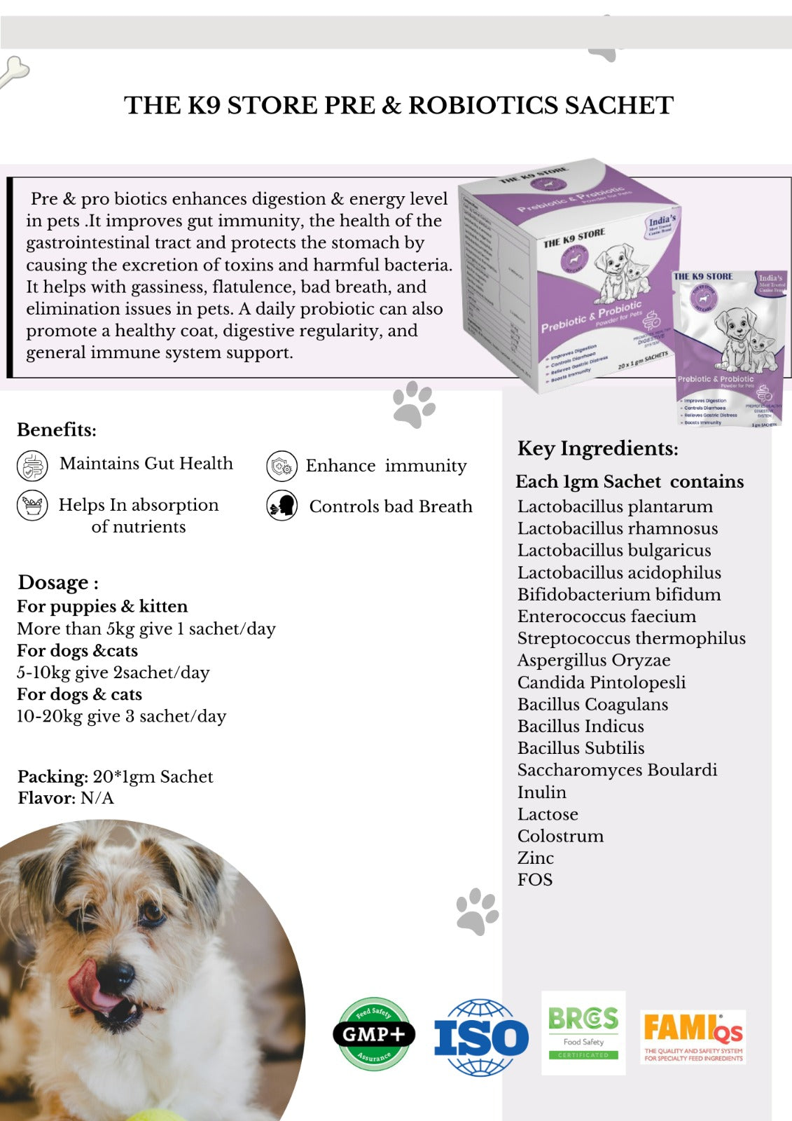 The K9 Store Prebiotics & Probiotics for Dogs & Cats - Gut Health Supplement
