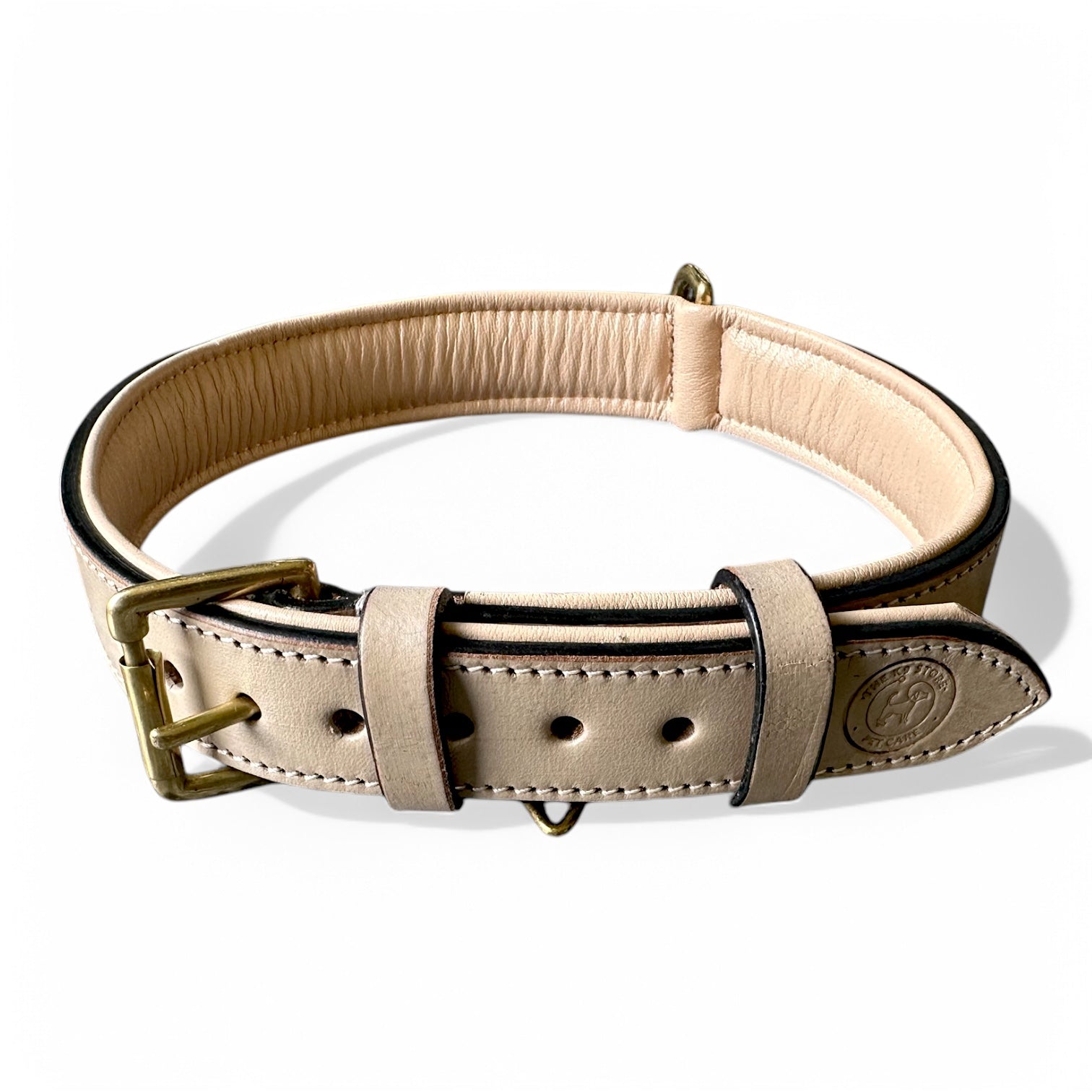 The K9 Store 100% Highgrade Leather Colored Basic Dog Neck Collar (Grey)