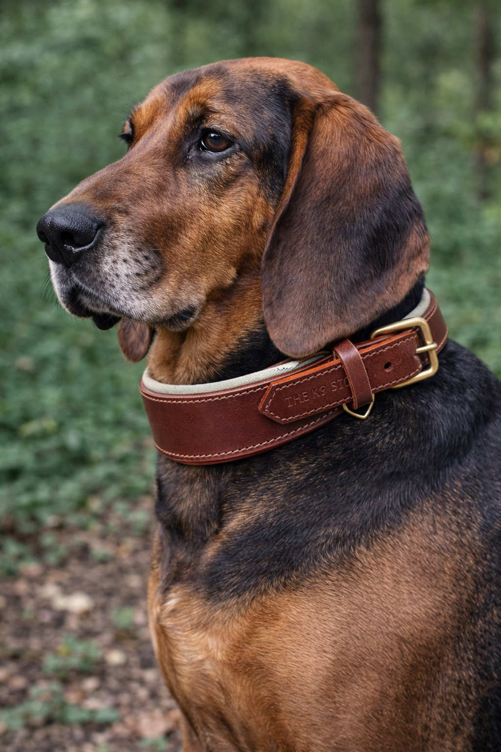 Premium Genuine Leather Dog Collar with Cushion Padding | Heavy-Duty Brass Hardware | Large & X-Large | The K9 Store – Hound Collection