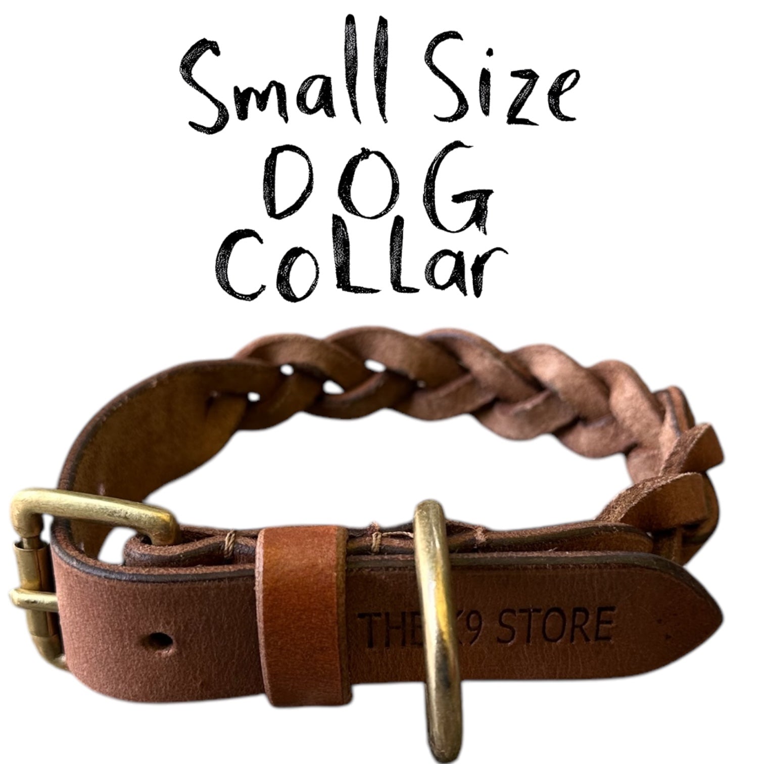 The K9 Store 100% Highgrade Leather Criss Cross Designer Dog Neck Collar (Tan)