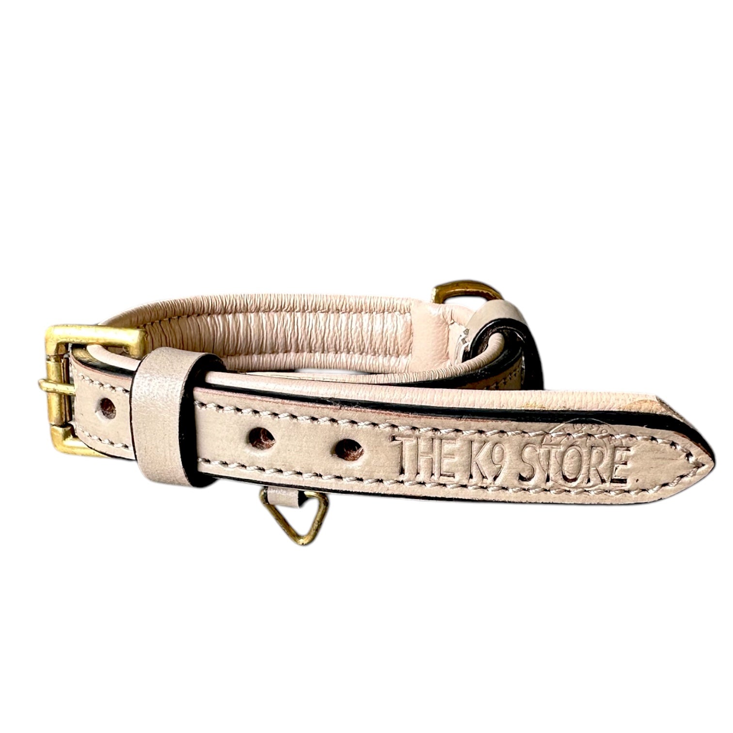 The K9 Store 100% Highgrade Leather Colored Basic Dog Neck Collar (Grey)
