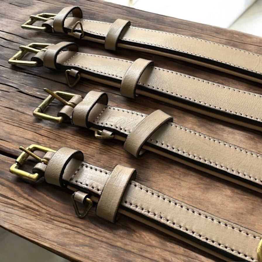 The K9 Store 100% Highgrade Leather Colored Basic Dog Neck Collar (Grey)