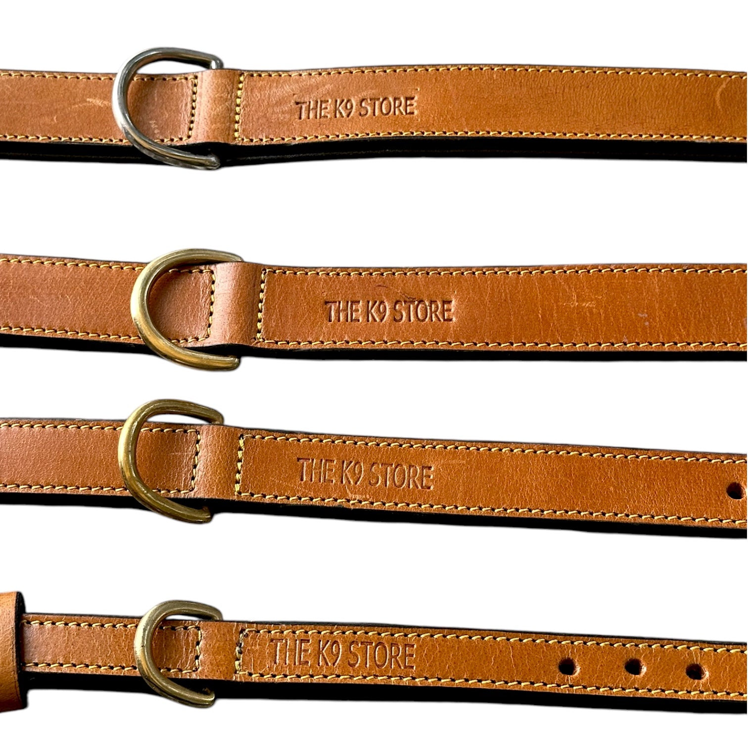 The K9 Store 100% Highgrade Leather Colored Basic Dog Neck Collar (Tan)