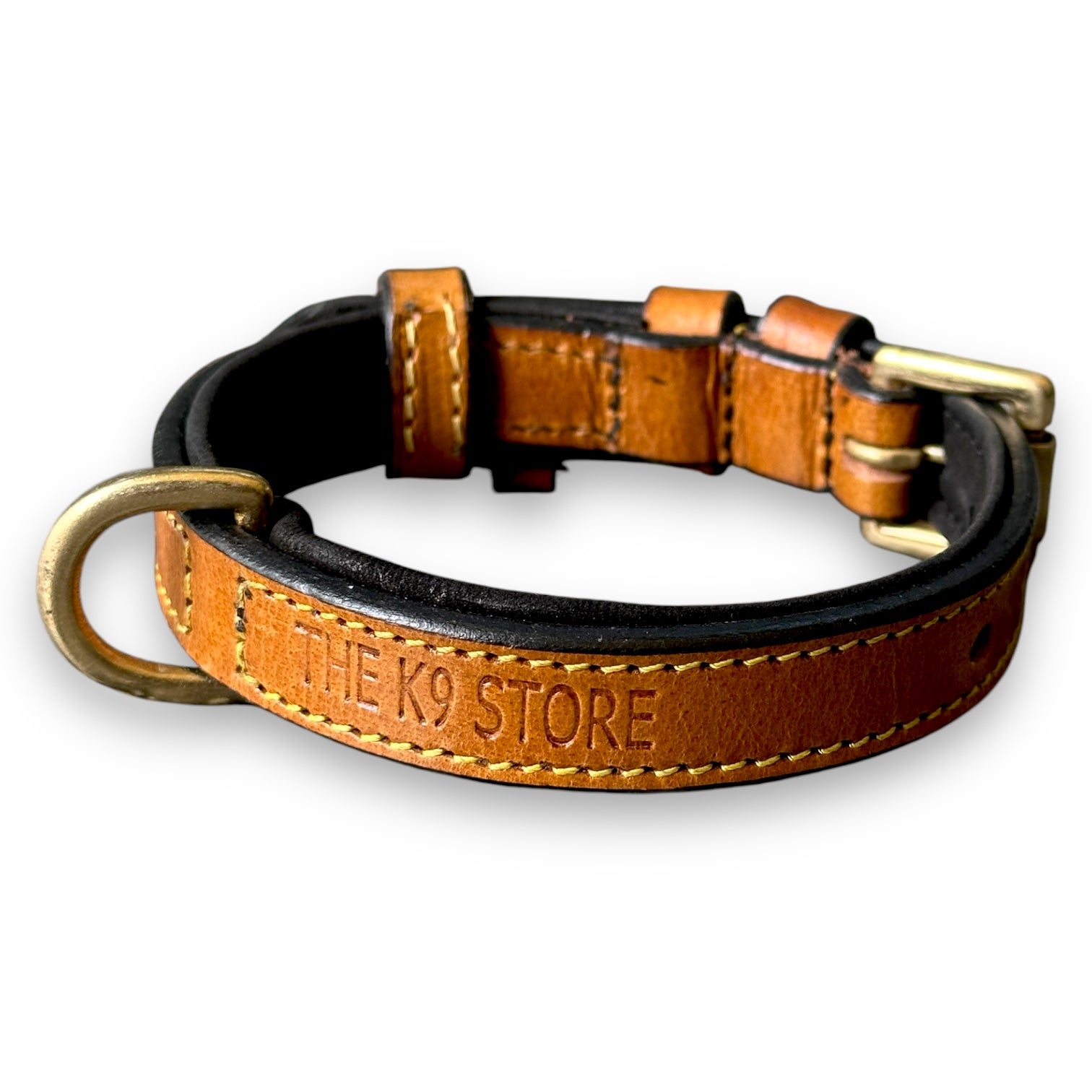 The K9 Store 100% Highgrade Leather Colored Basic Dog Neck Collar (Tan)
