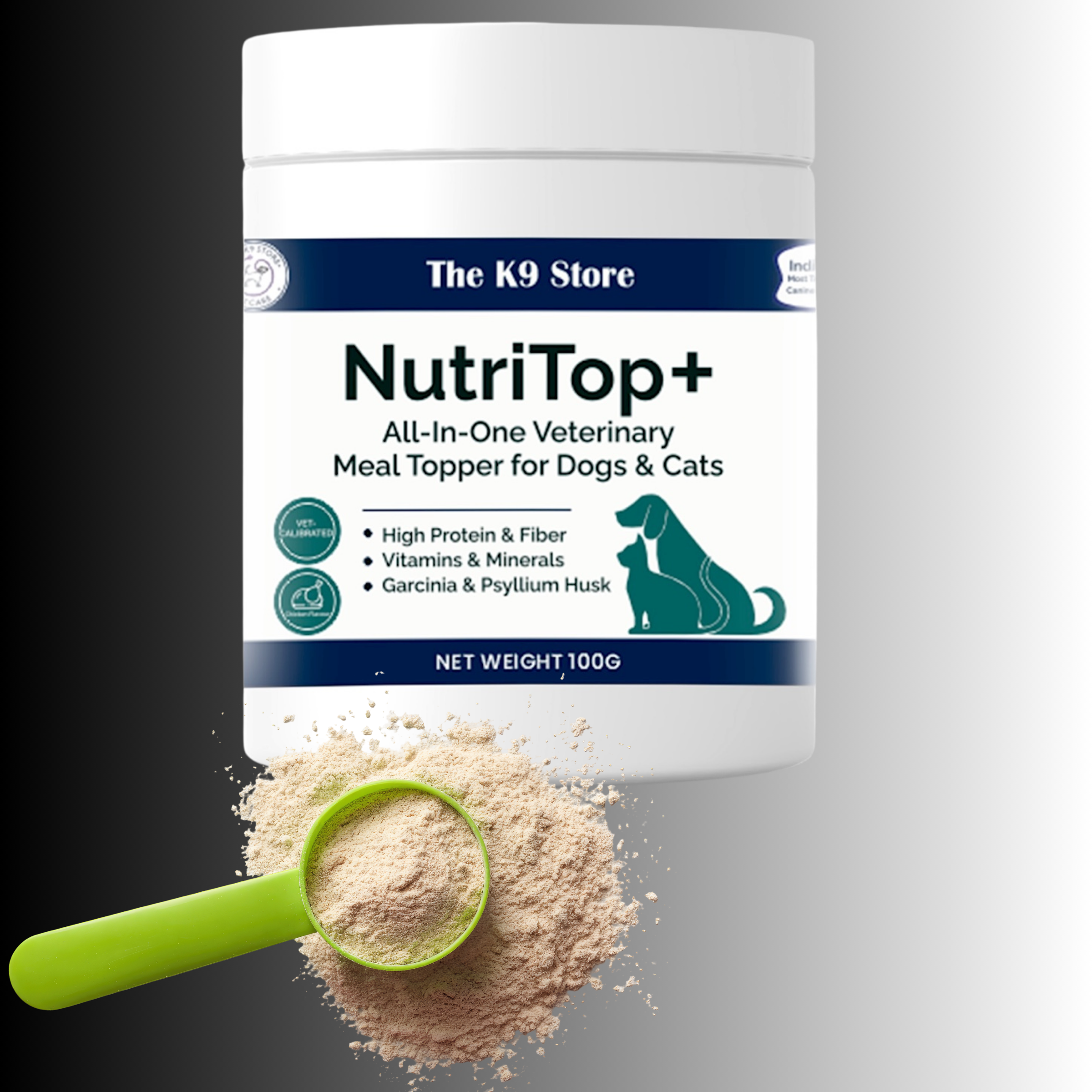 NutriTop+ All-In-One Veterinary Meal Topper for Dogs & Cats | High Protein, Fiber, Vitamins & Digestive Support - 100 G