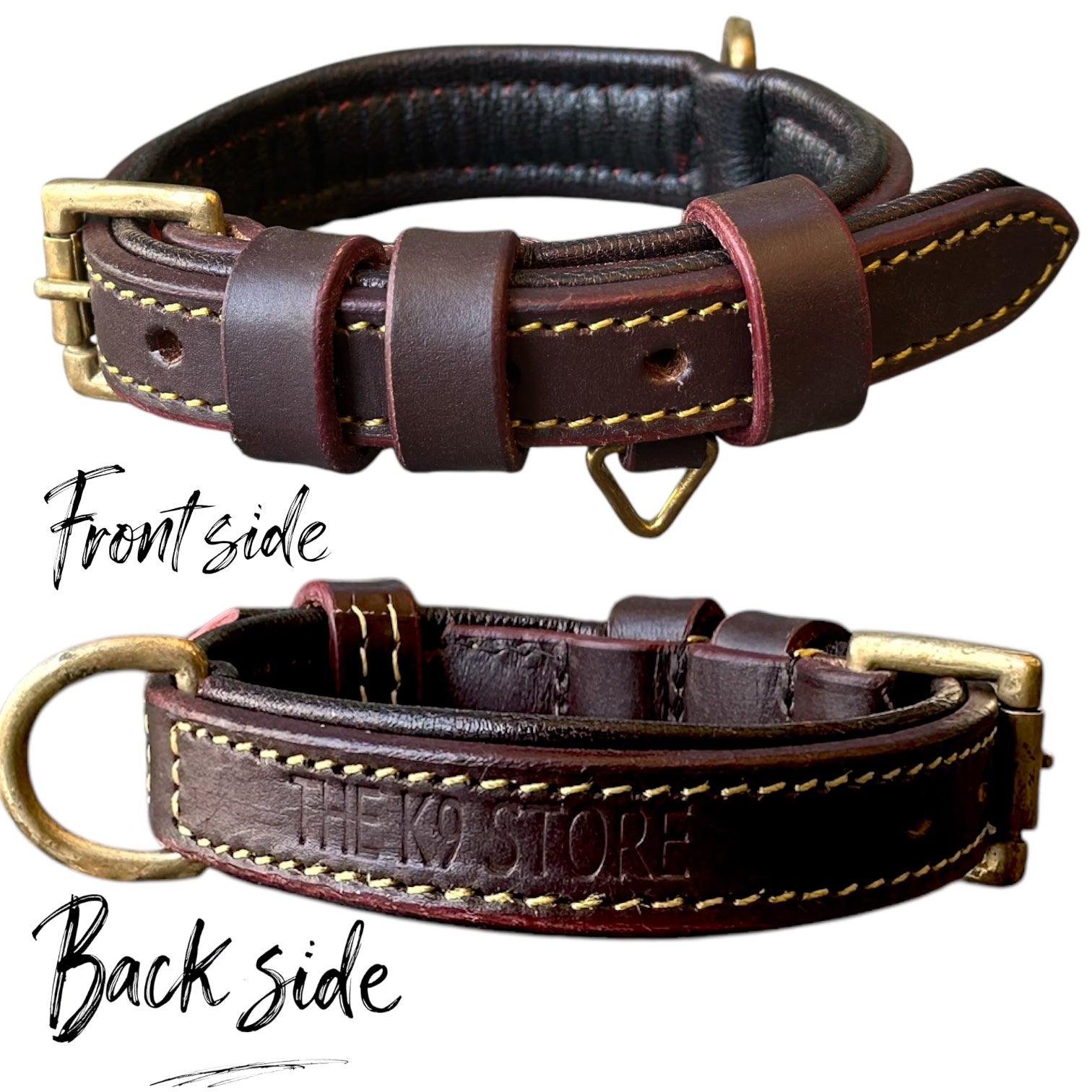 Highgrade adjustable chocolate dog collar leather