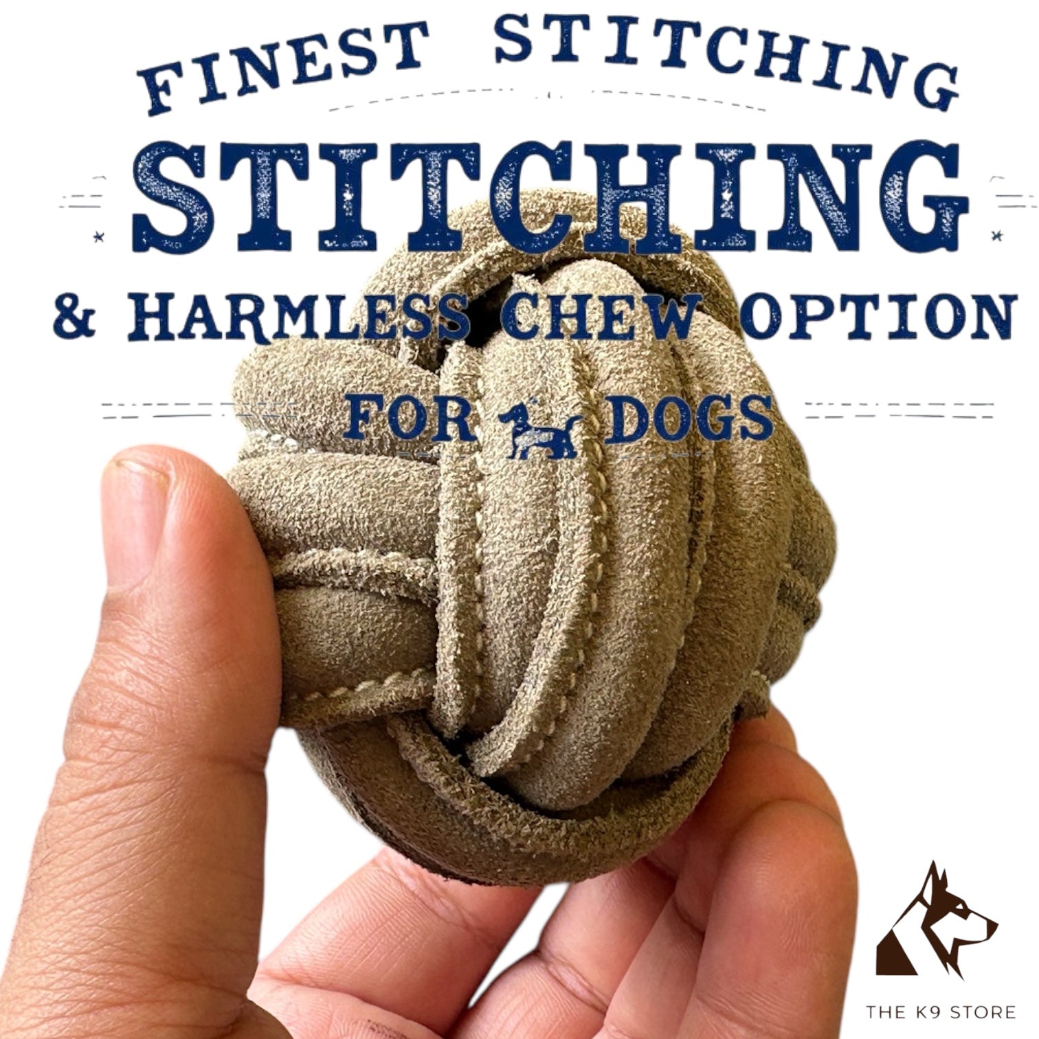 The K9 Store Leather Soft Ball for Dogs – Handmade Durable Chew Eco Friendly Safe Non-Toxic & Play Toy, Natural Leather Dog Toy for Training & Fetch