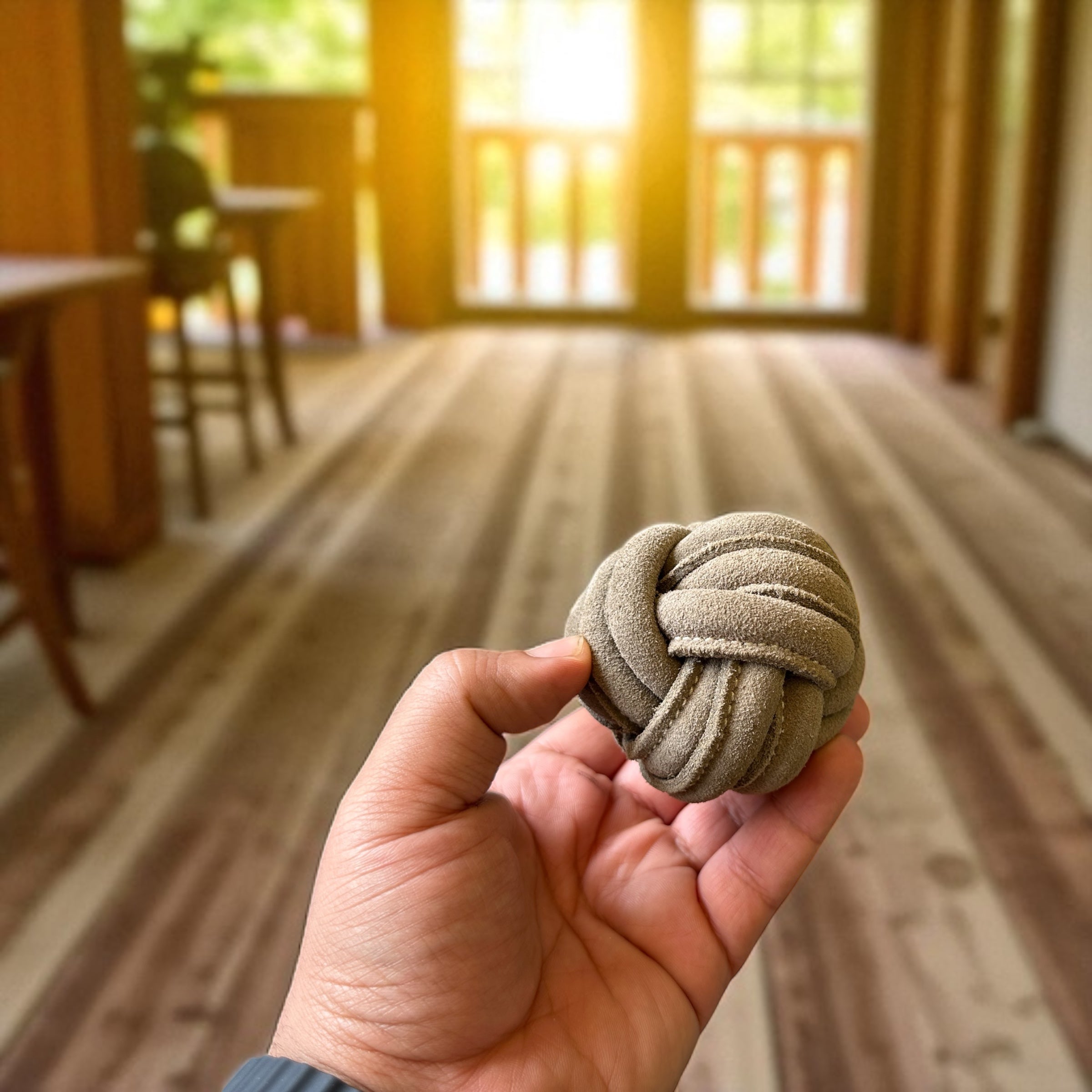 The K9 Store Leather Soft Ball for Dogs – Handmade Durable Chew Eco Friendly Safe Non-Toxic & Play Toy, Natural Leather Dog Toy for Training & Fetch