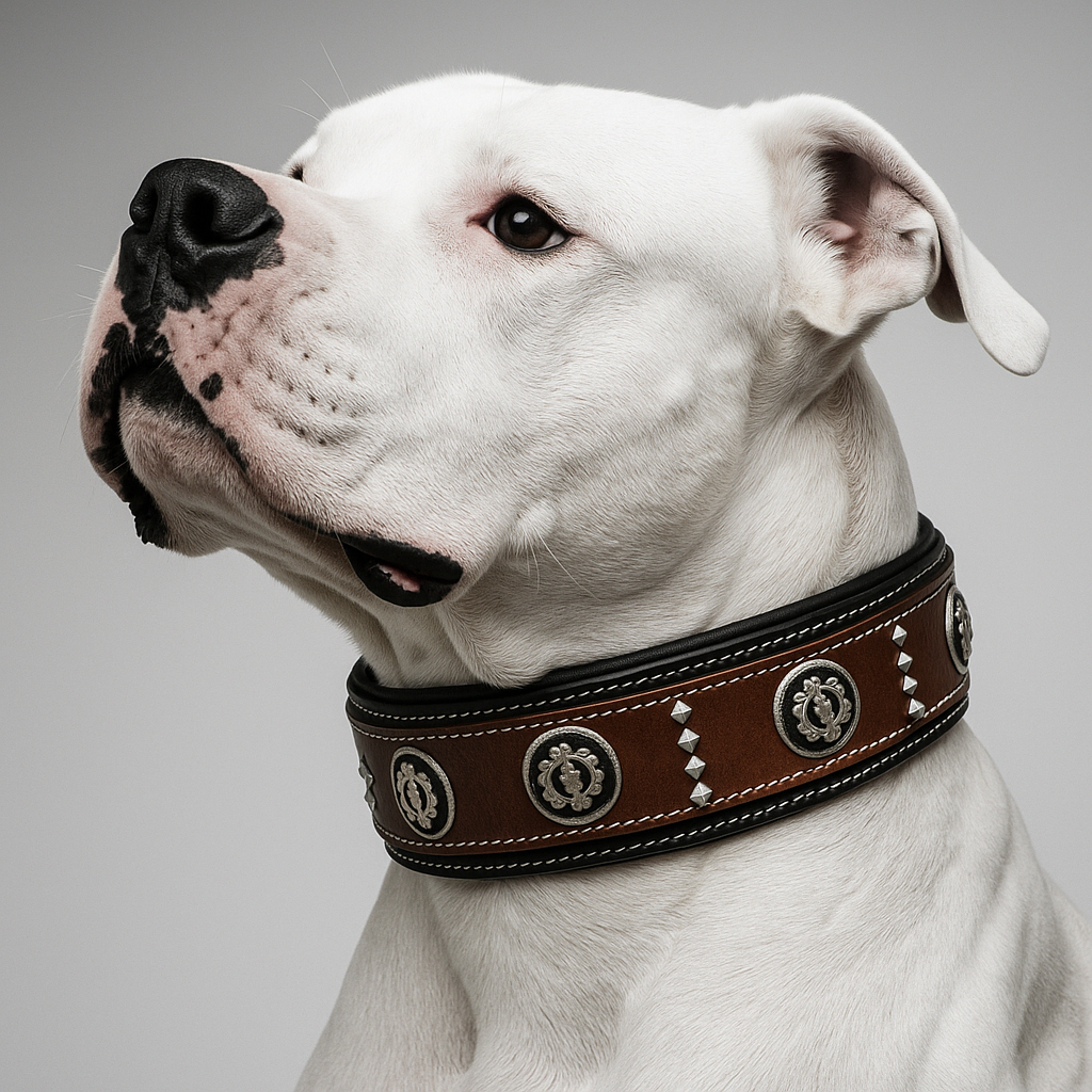 The K9 Store Luxury Studded Leather Designer Dog Collar by K9 Store – Durable, Stylish & Comfortable for Big Dogs