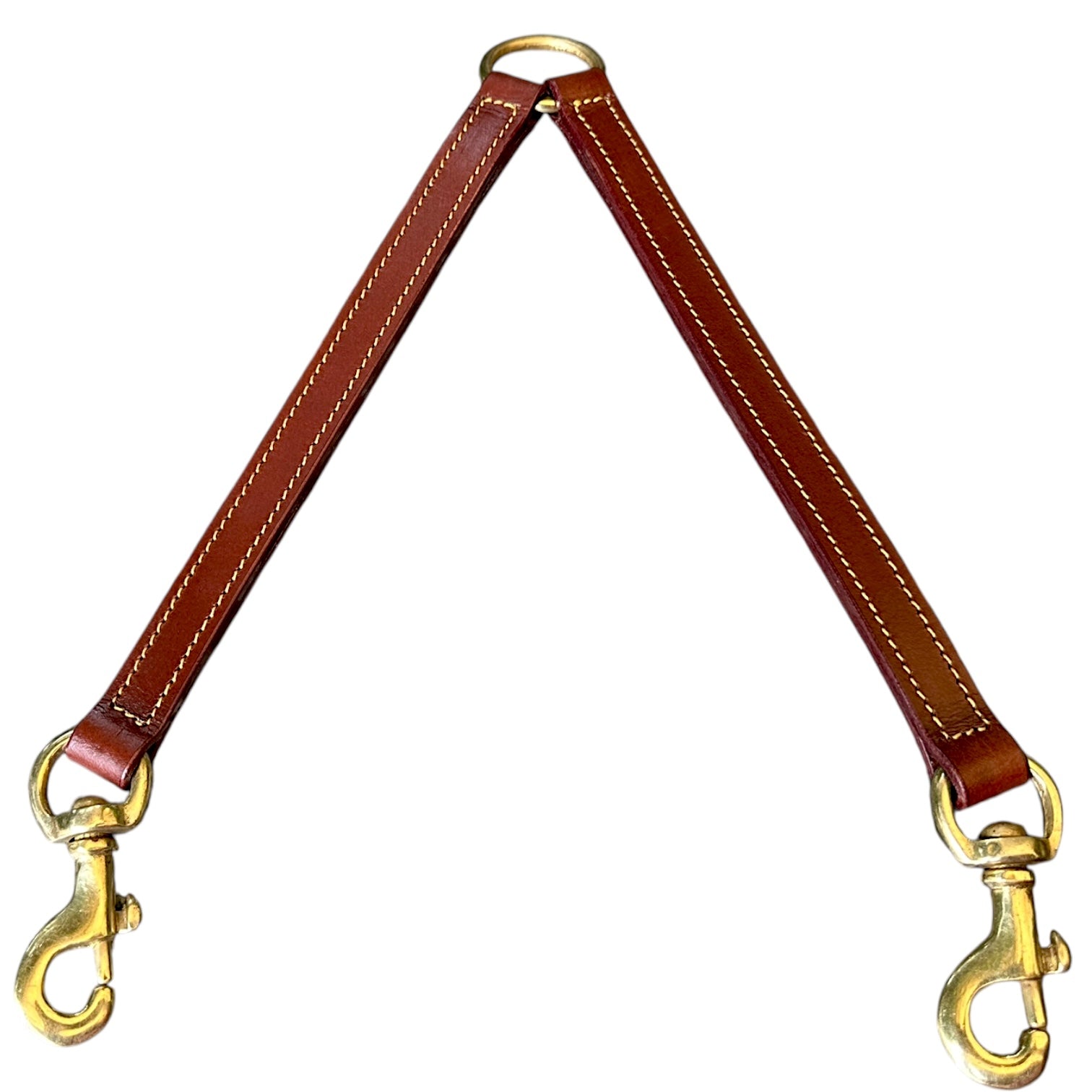 The K9 Store Dual Dog Leather Leash Connector – Adjustable Double Coupler for Walking Two Dogs | Durable Connector for Collars & Harnesses