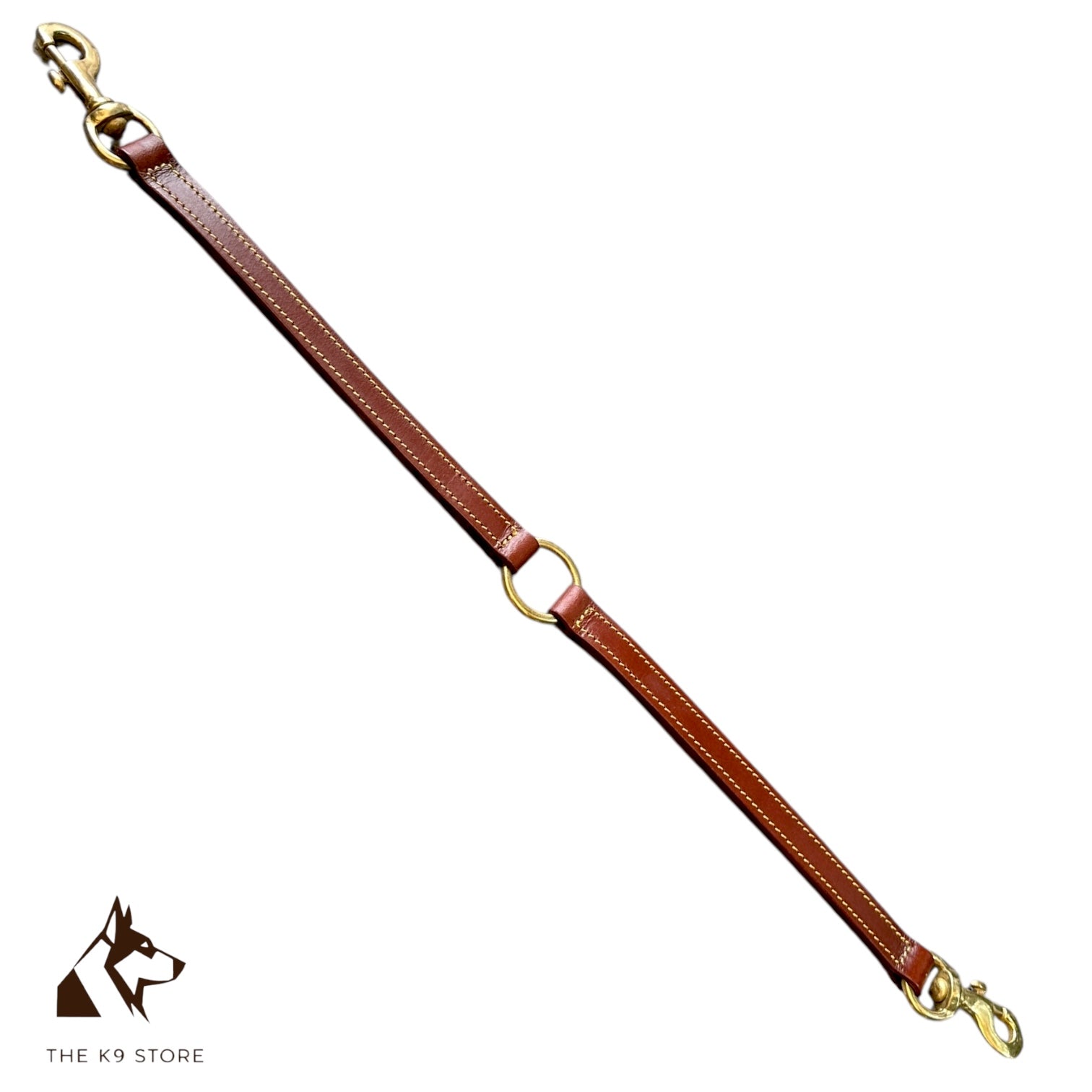 The K9 Store Dual Dog Leather Leash Connector – Adjustable Double Coupler for Walking Two Dogs | Durable Connector for Collars & Harnesses