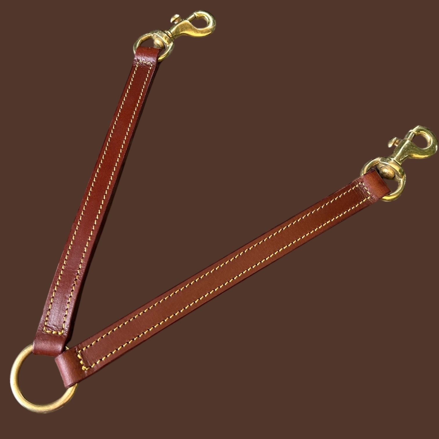 The K9 Store Dual Dog Leather Leash Connector – Adjustable Double Coupler for Walking Two Dogs | Durable Connector for Collars & Harnesses