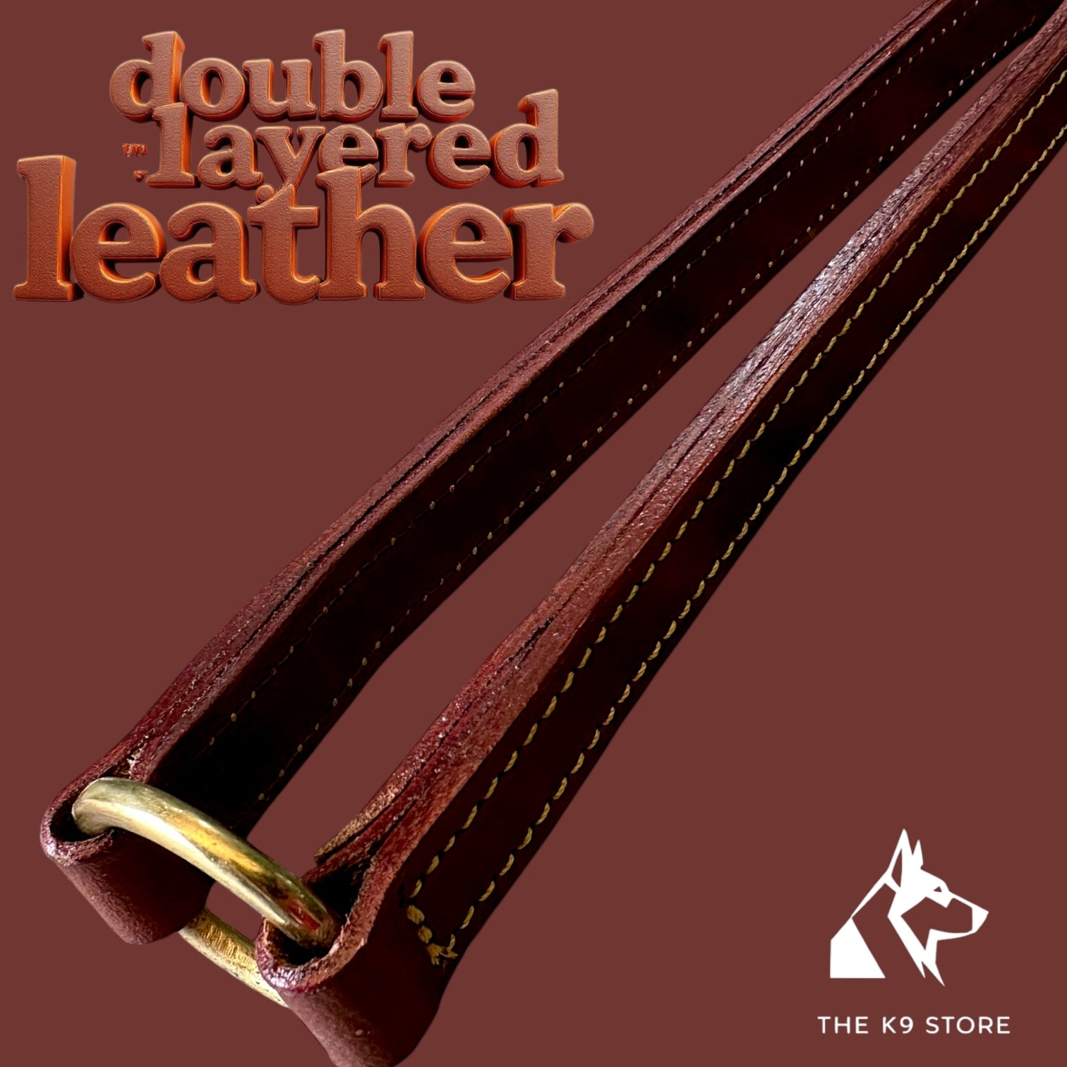 The K9 Store Dual Dog Leather Leash Connector – Adjustable Double Coupler for Walking Two Dogs | Durable Connector for Collars & Harnesses