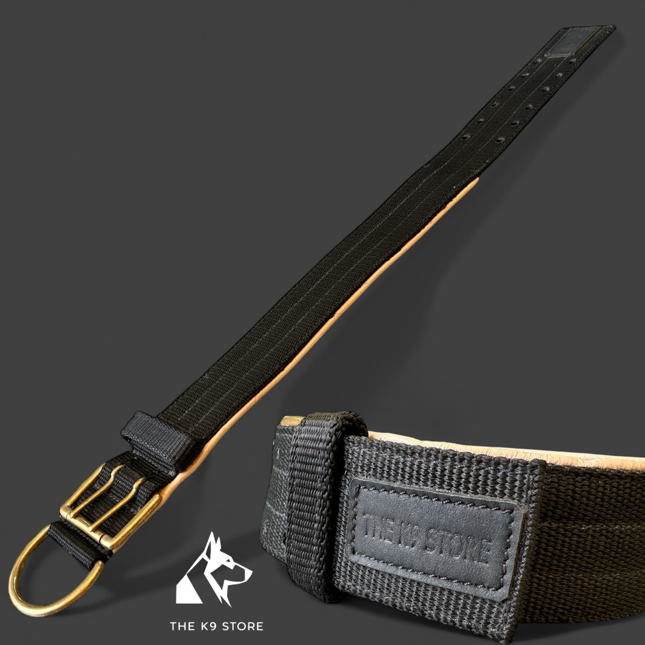 Heavy Duty Padded Dog Collar with Brass Hook & D-Ring | 2 Inch Wide | THE K9 STORE