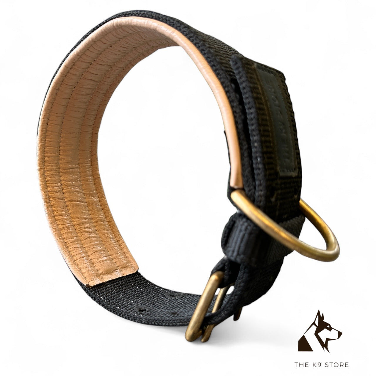 Heavy Duty Padded Dog Collar with Brass Hook & D-Ring | 2 Inch Wide | THE K9 STORE