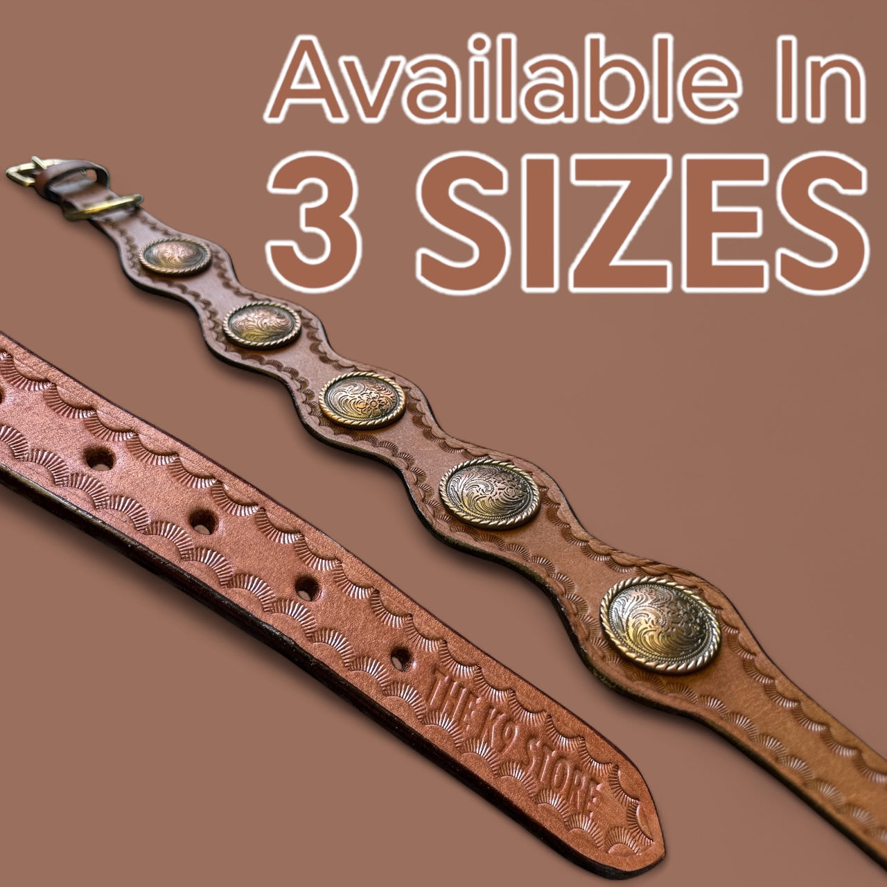 Handmade Genuine Leather Dog Collar with Copper Caps & Heavy Brass Hardware | THE K9 STORE