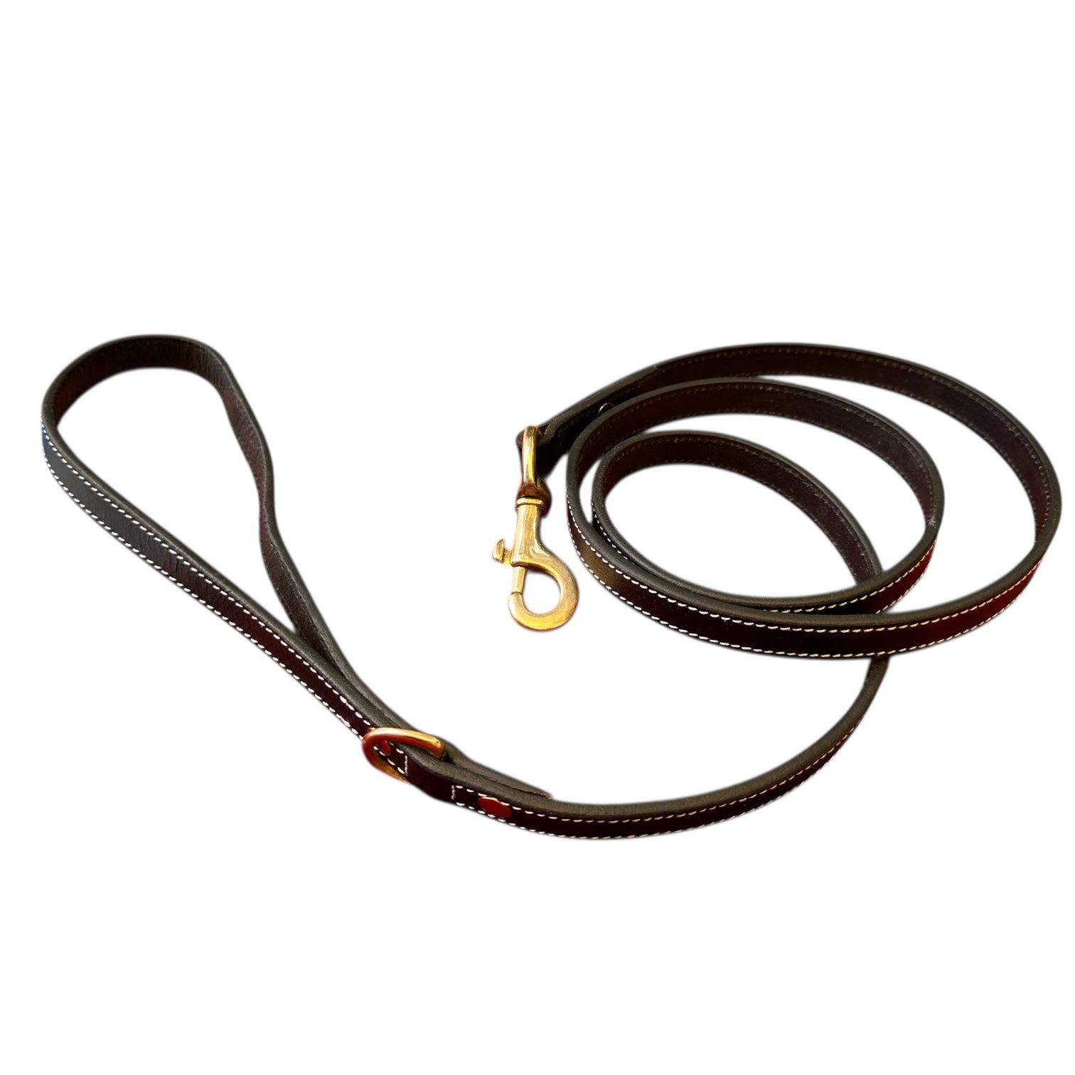 The K9 Store Premium Leather Single Handle Dog Leash, 6 Feet/5 Feet Long With Brass Hooks In Black Color For All Dog Breeds