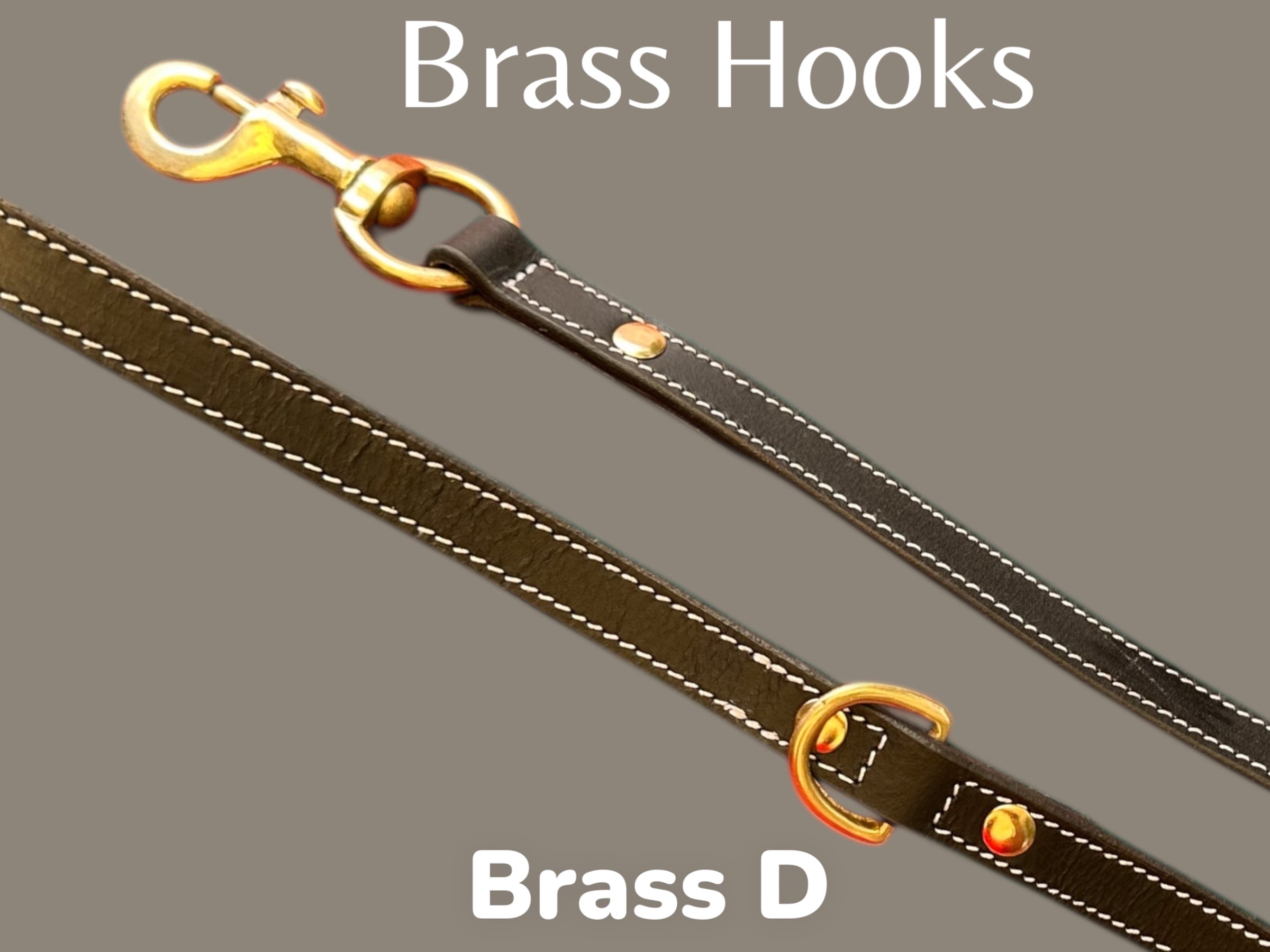 The K9 Store Premium Leather Single Handle Dog Leash, 6 Feet/5 Feet Long With Brass Hooks In Black Color For All Dog Breeds