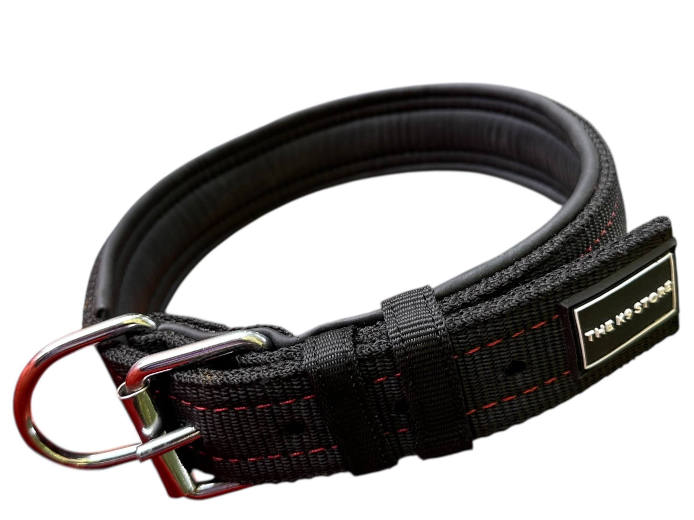 The K9 Store Military Tactical Nylon Dog Collar – Heavy Duty, Adjustable, Cushioned & Durable for Large Breeds
