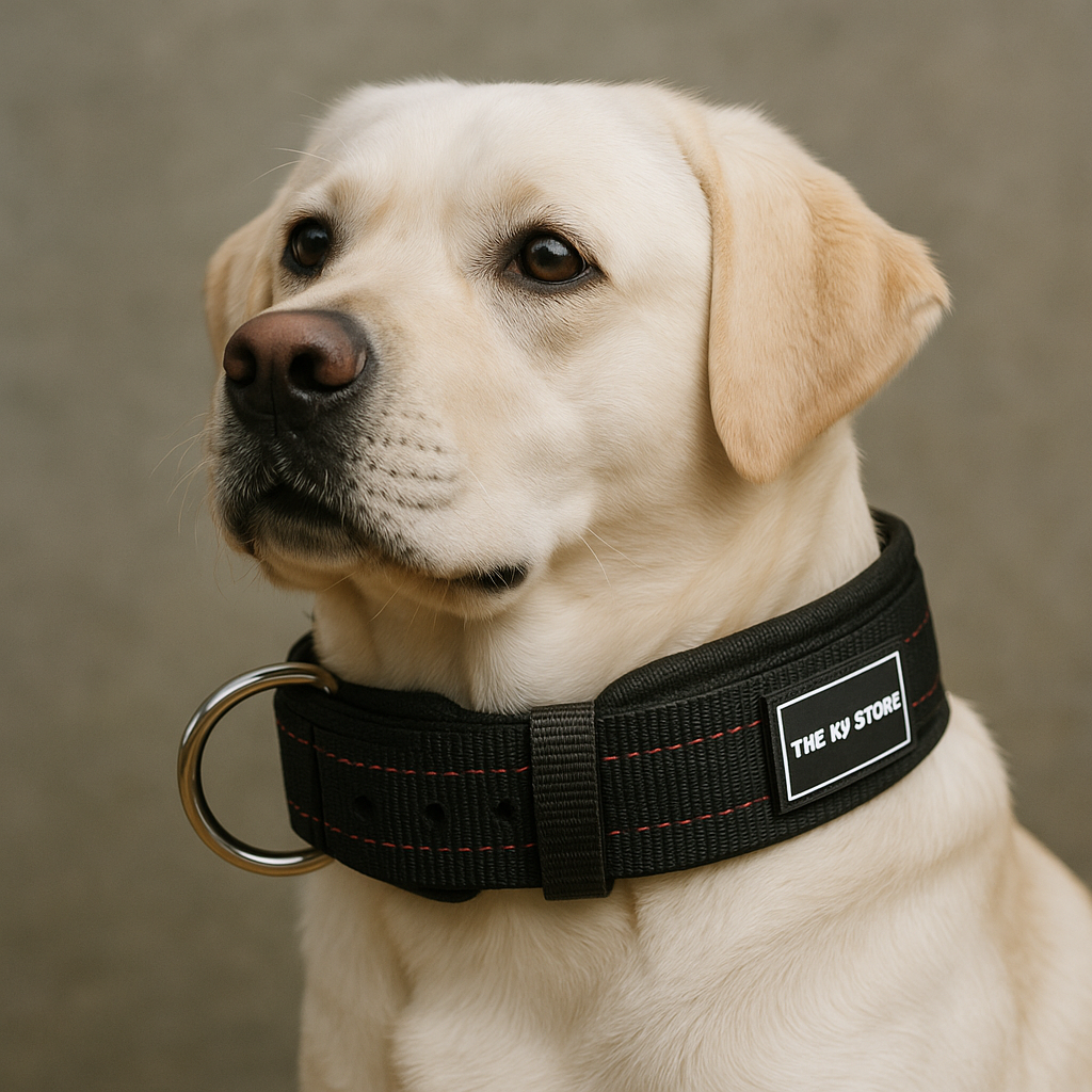 The K9 Store Military Tactical Nylon Dog Collar – Heavy Duty, Adjustable, Cushioned & Durable for Large Breeds
