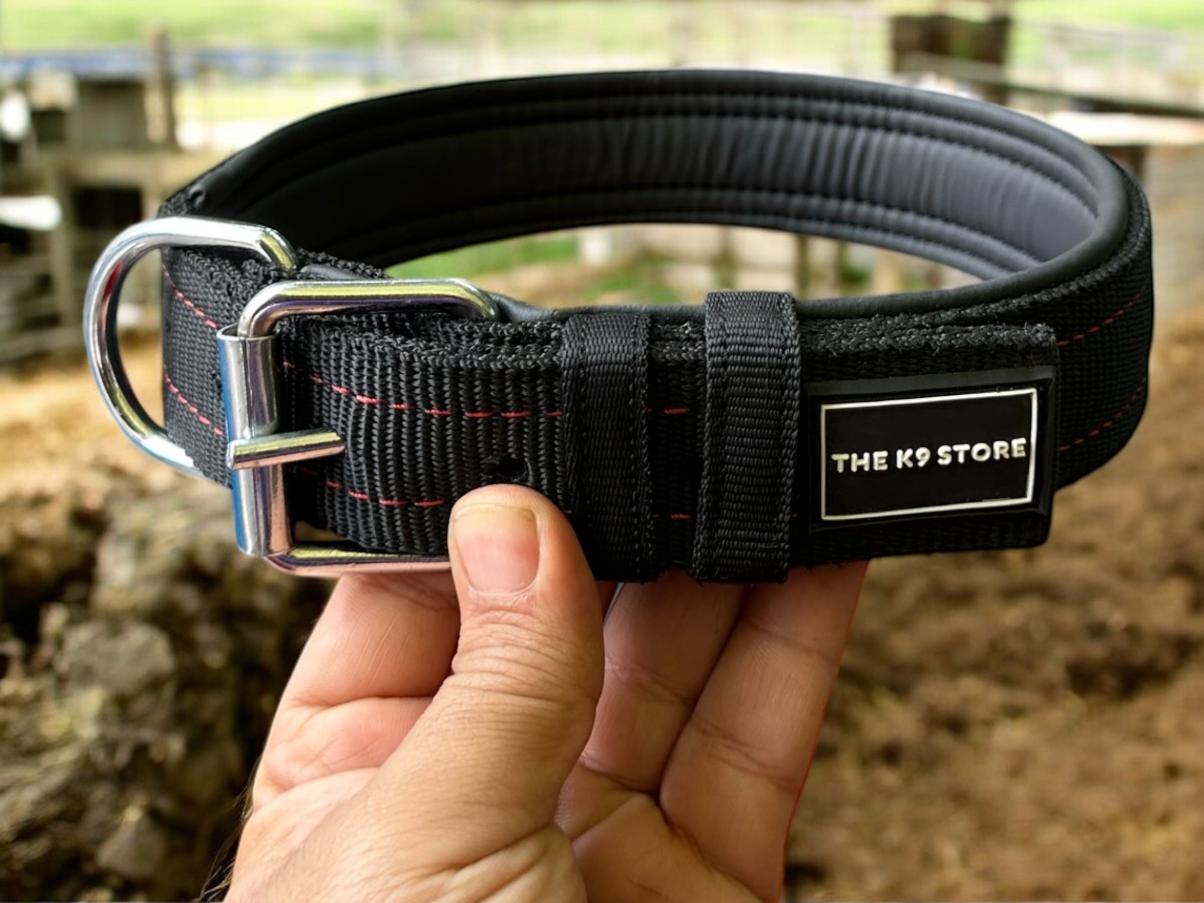 The K9 Store Military Tactical Nylon Dog Collar – Heavy Duty, Adjustable, Cushioned & Durable for Large Breeds