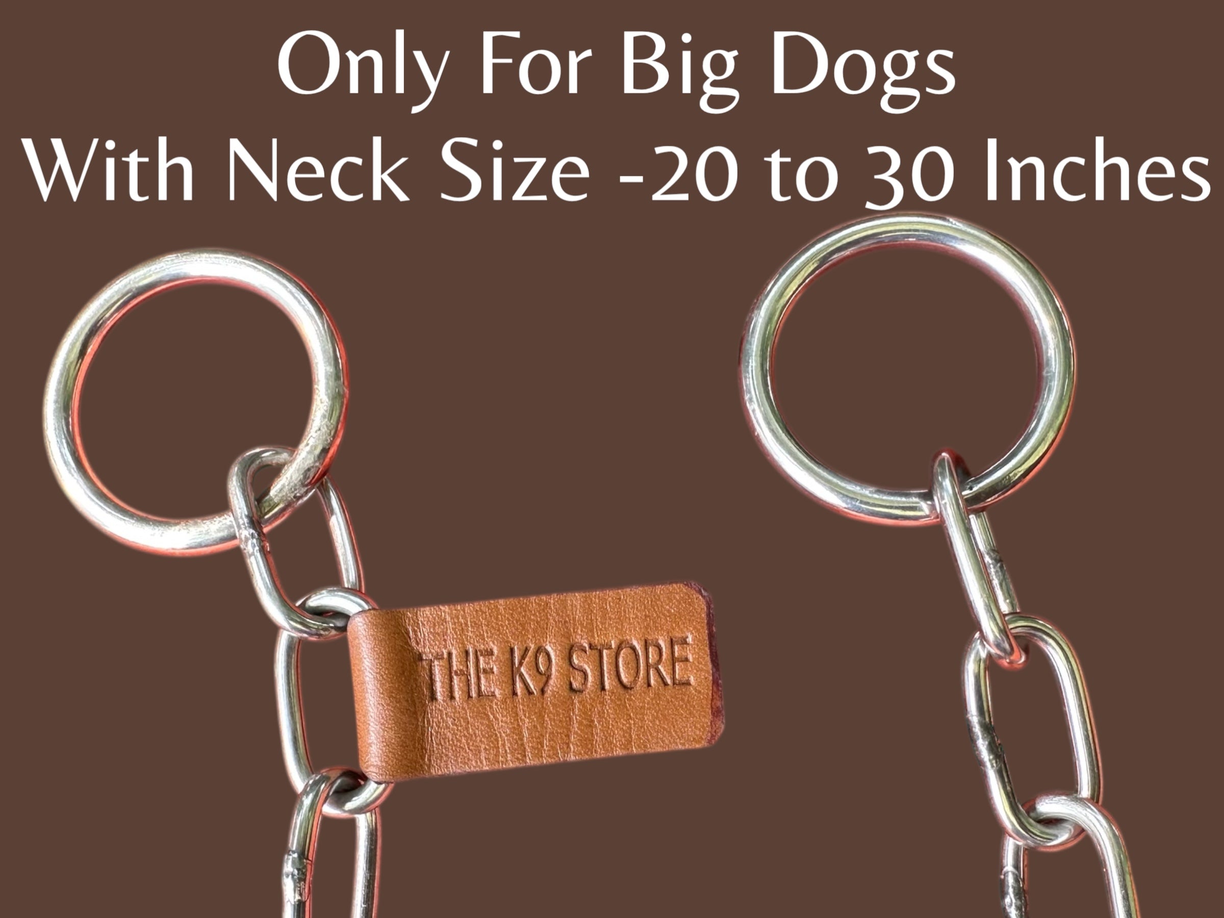 The K9 Store Metal Heavy Duty Choke Chain Dog Collar – Stainless Steel Adjustable Training Collar for Strong Dogs