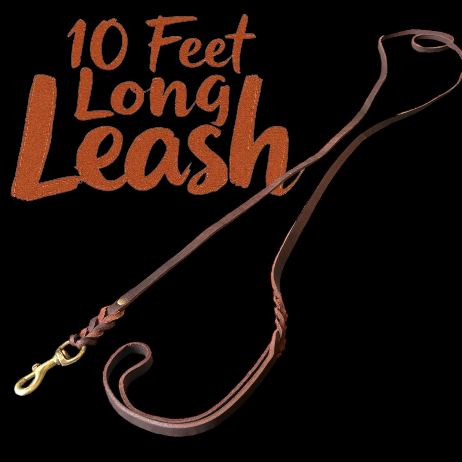 The K9 Store Long Line Braided Leather Training Leash – 10 Feet Handmade for Strong Dogs for Control & Comfort