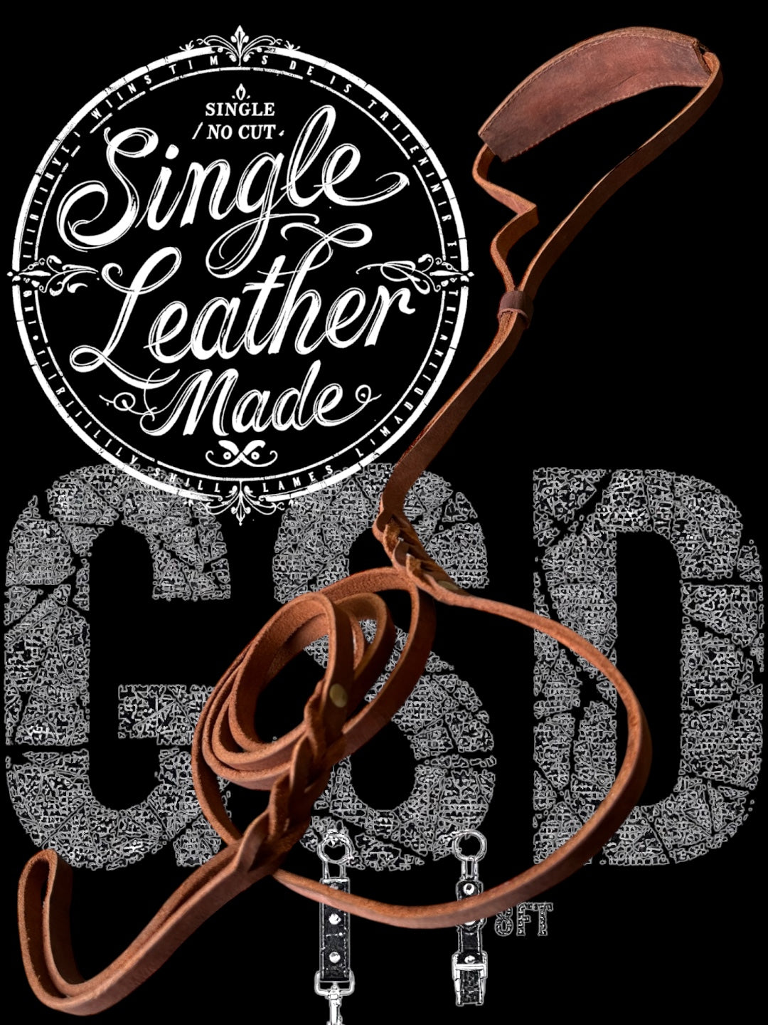 The K9 Store Premium 8-Feet Single-Piece Leather Leash – No Collar Required | Hand-Stitched Wavy Training Leash for Dogs | Authentic Full-Grain Leather Leash