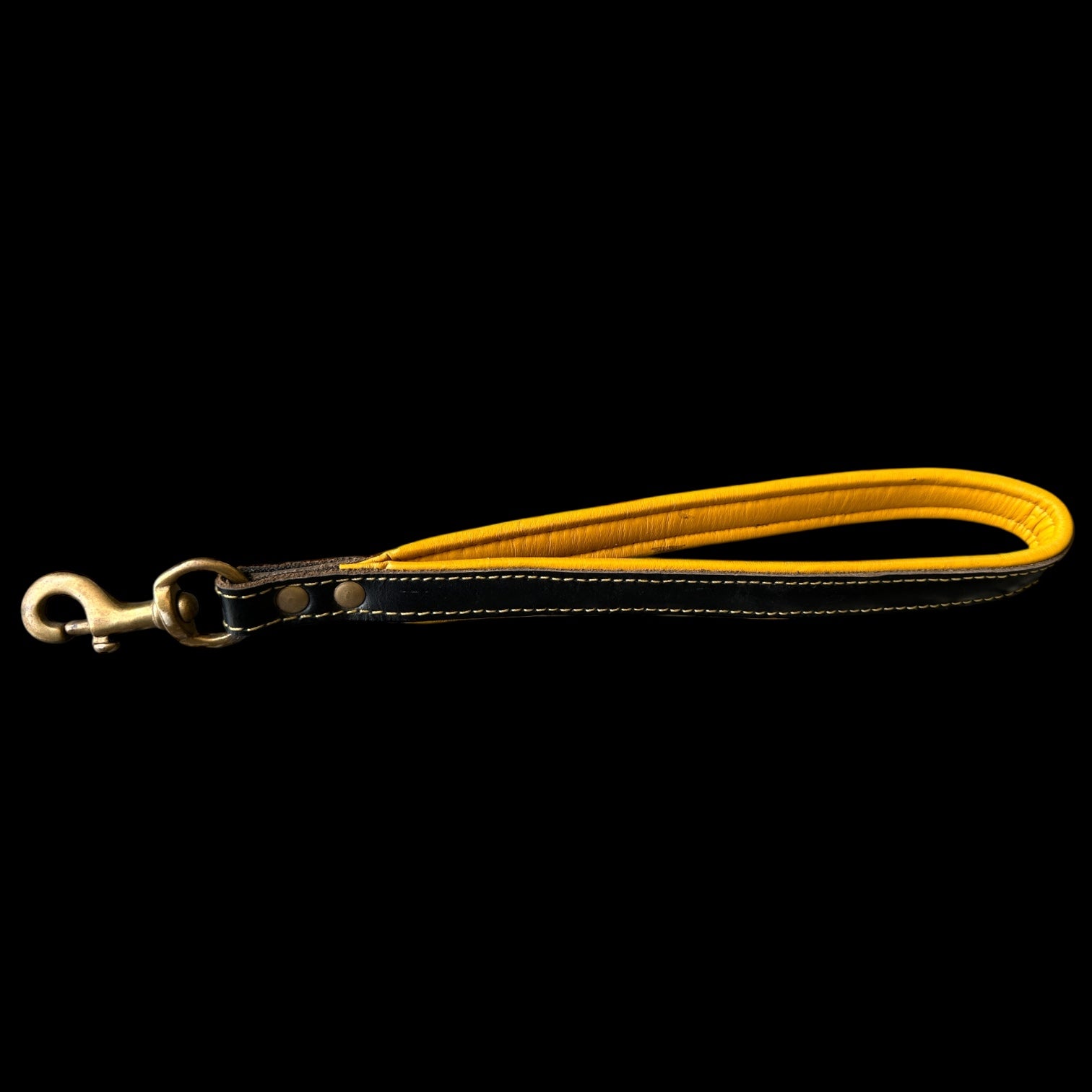 The K9 Store 15-Inch Short Handle Leather Dog Leash – Heavy Duty Traffic Lead for Training & Control With Brass Hooks