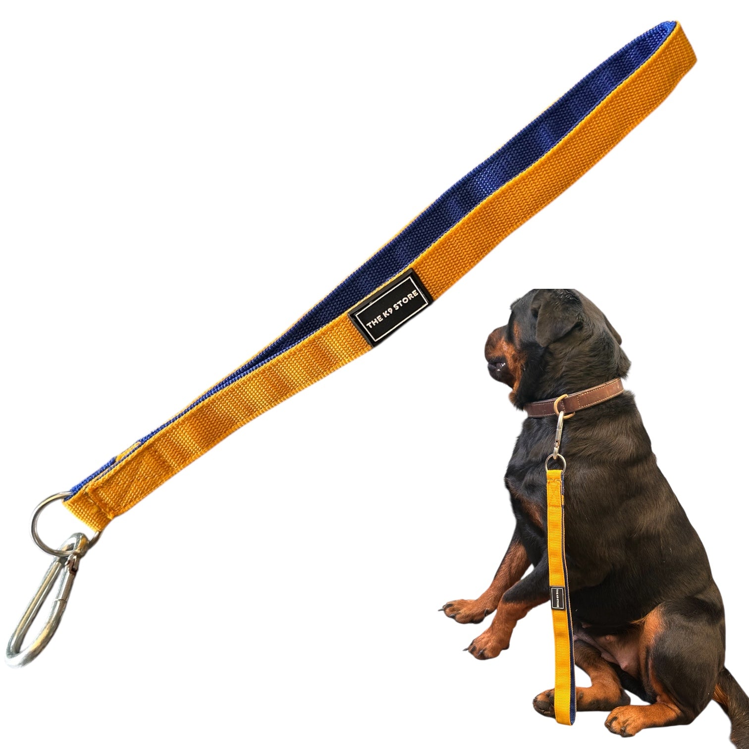 The K9 Store 17-Inch Short Handle Dog Leash – Heavy Duty Nylon Leash with Brass Hooks