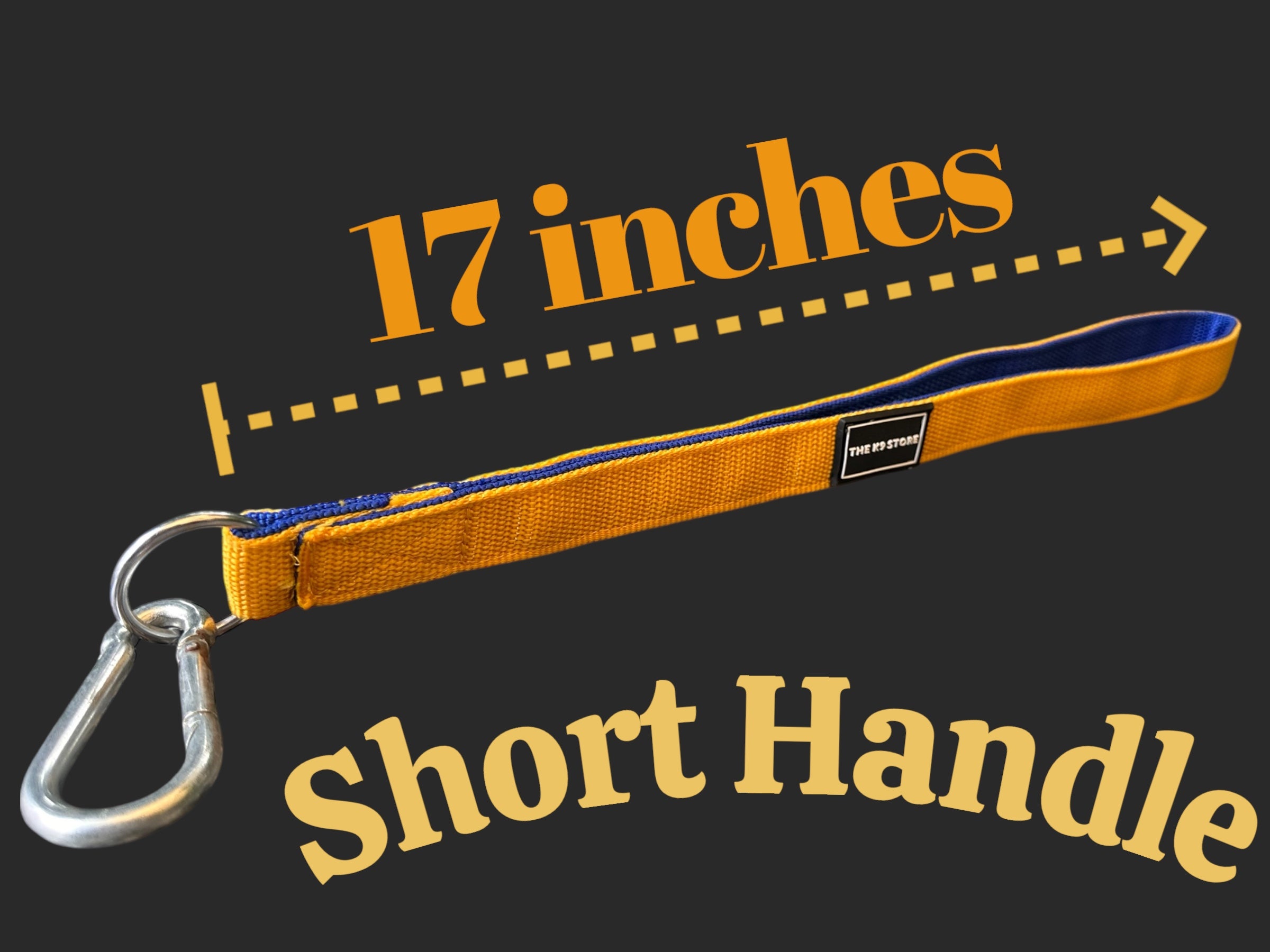 The K9 Store 17-Inch Short Handle Dog Leash – Heavy Duty Nylon Leash with Brass Hooks